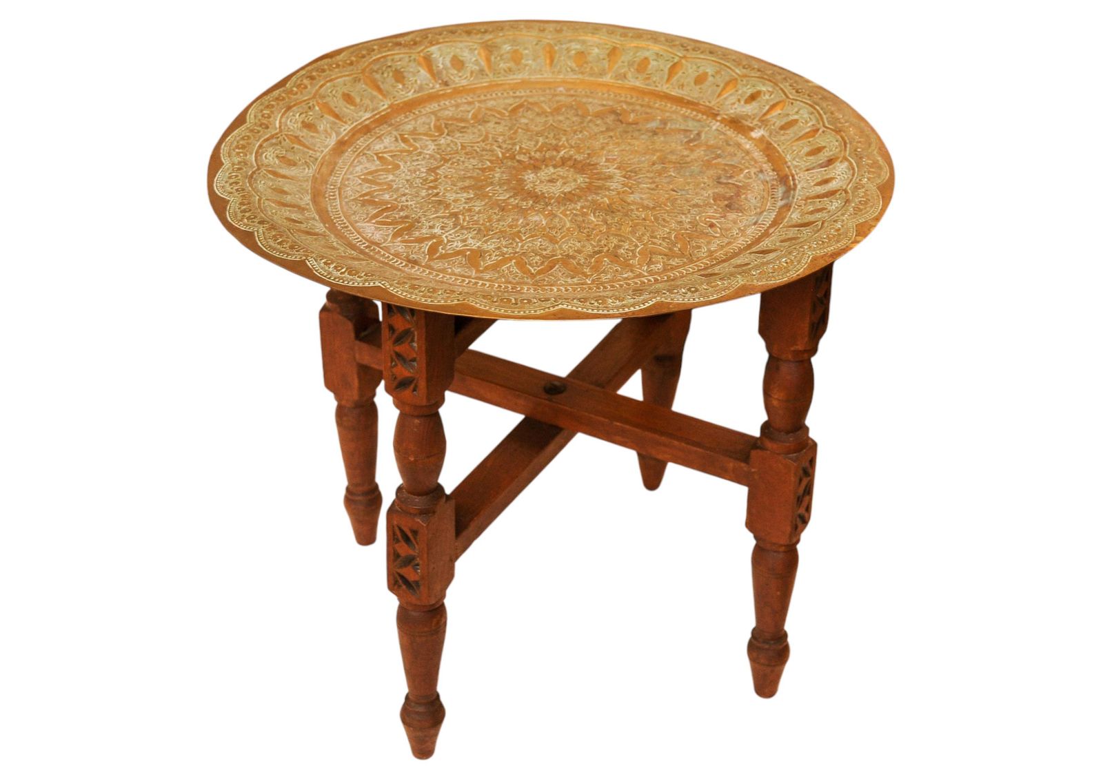 Handcrafted Liberty Of London Folding Tea Table With Removable Brass Top 1900s photo 1700.0
