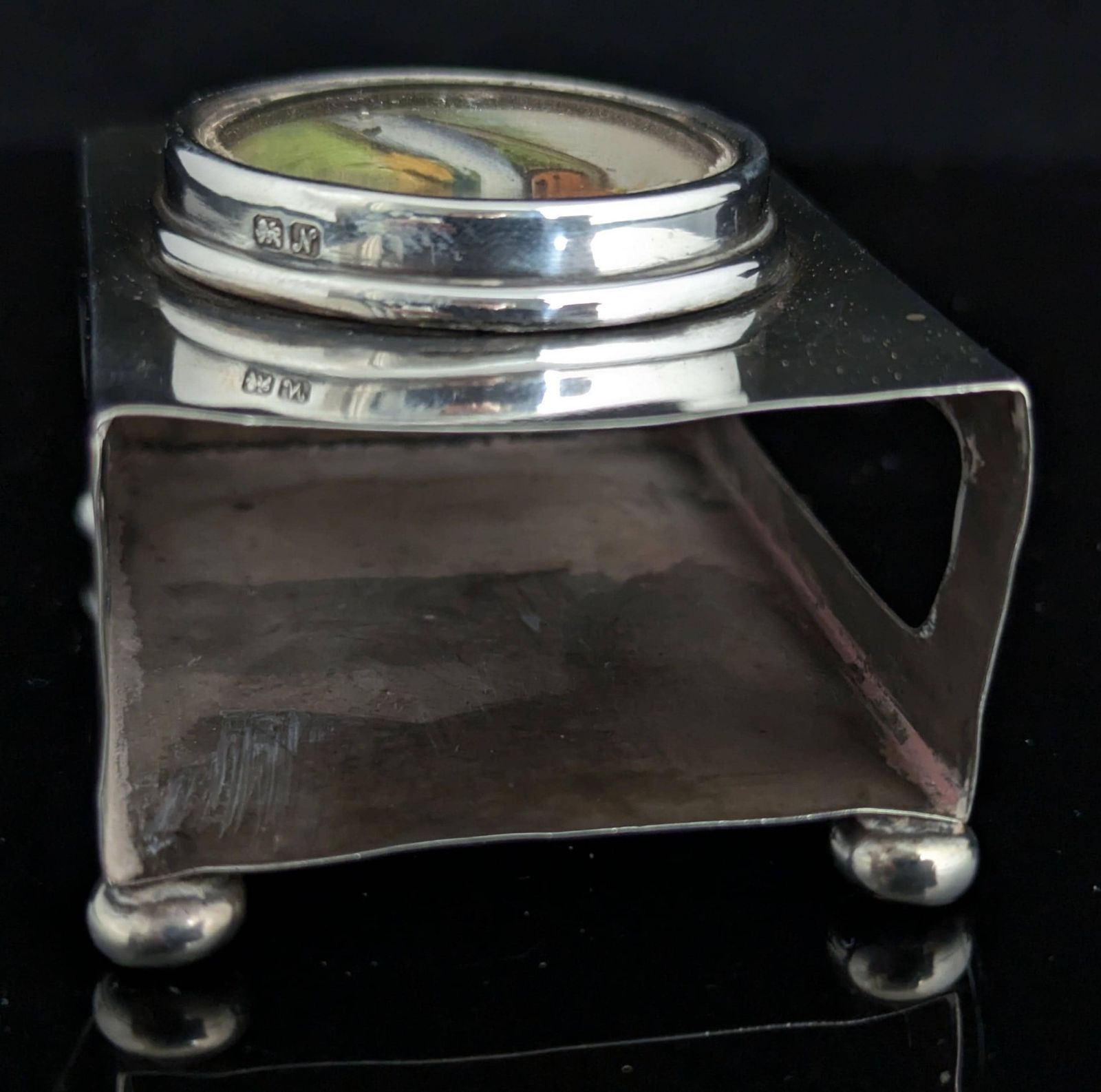 Antique Large Sterling Silver Table Vesta, Matchbook Cover photo buy