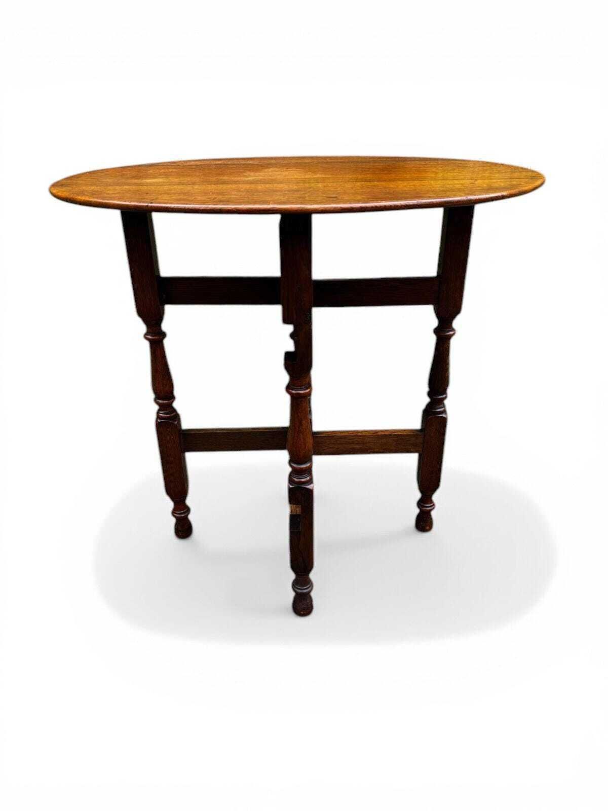 Antique Edwardian Oak Folding Table / Gateleg Style / C1910 photo for sale