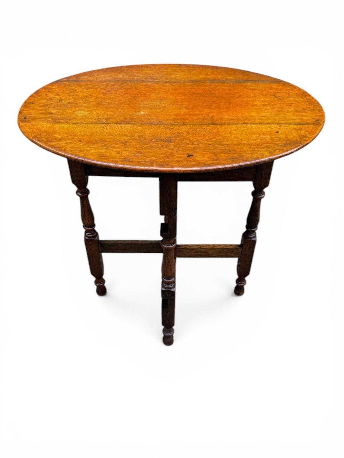 Antique Edwardian Oak Folding Table / Gateleg Style / C1910 photo Furniture