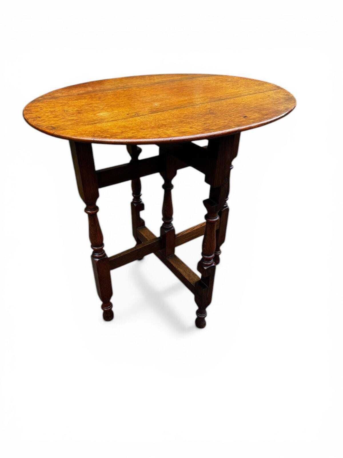 Antique Edwardian Oak Folding Table / Gateleg Style / C1910 photo 250.0