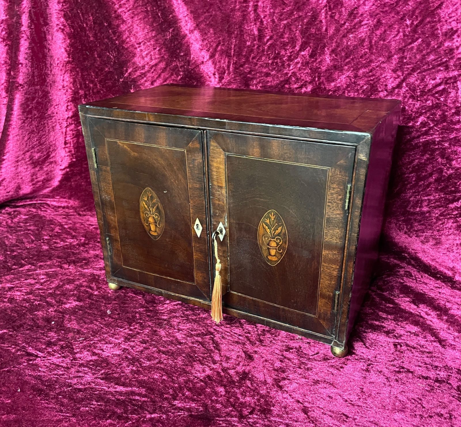 Georgian Small Inlaid Mahogany Spice Cabinet Circa 1810