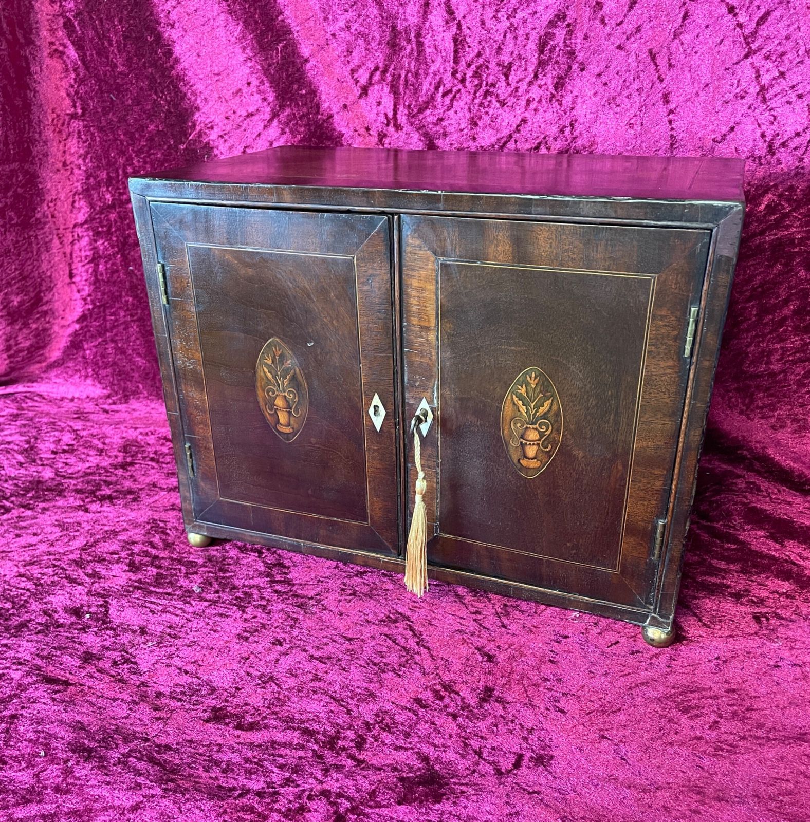 Georgian Small Inlaid Mahogany Spice Cabinet Circa 1810 photo furniture