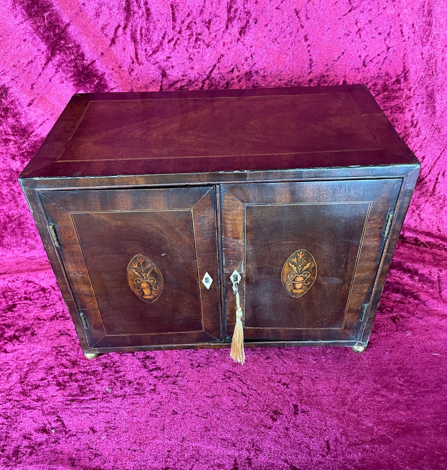 Georgian Small Inlaid Mahogany Spice Cabinet Circa 1810 photo for sale