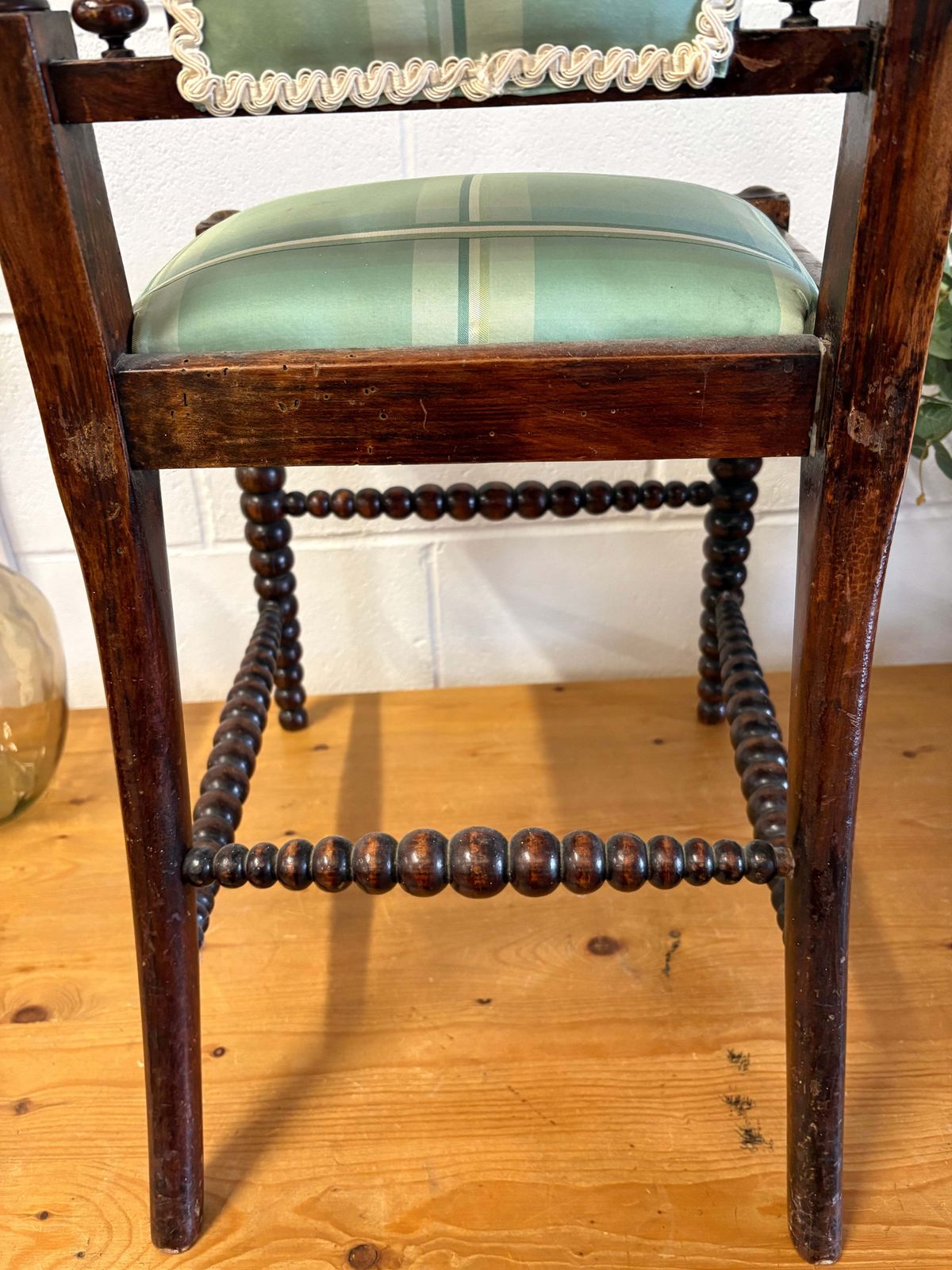 Furniture Stunning Victorian Faux Rosewood Bobbin Turned Chair Beautiful Solid Piece photo