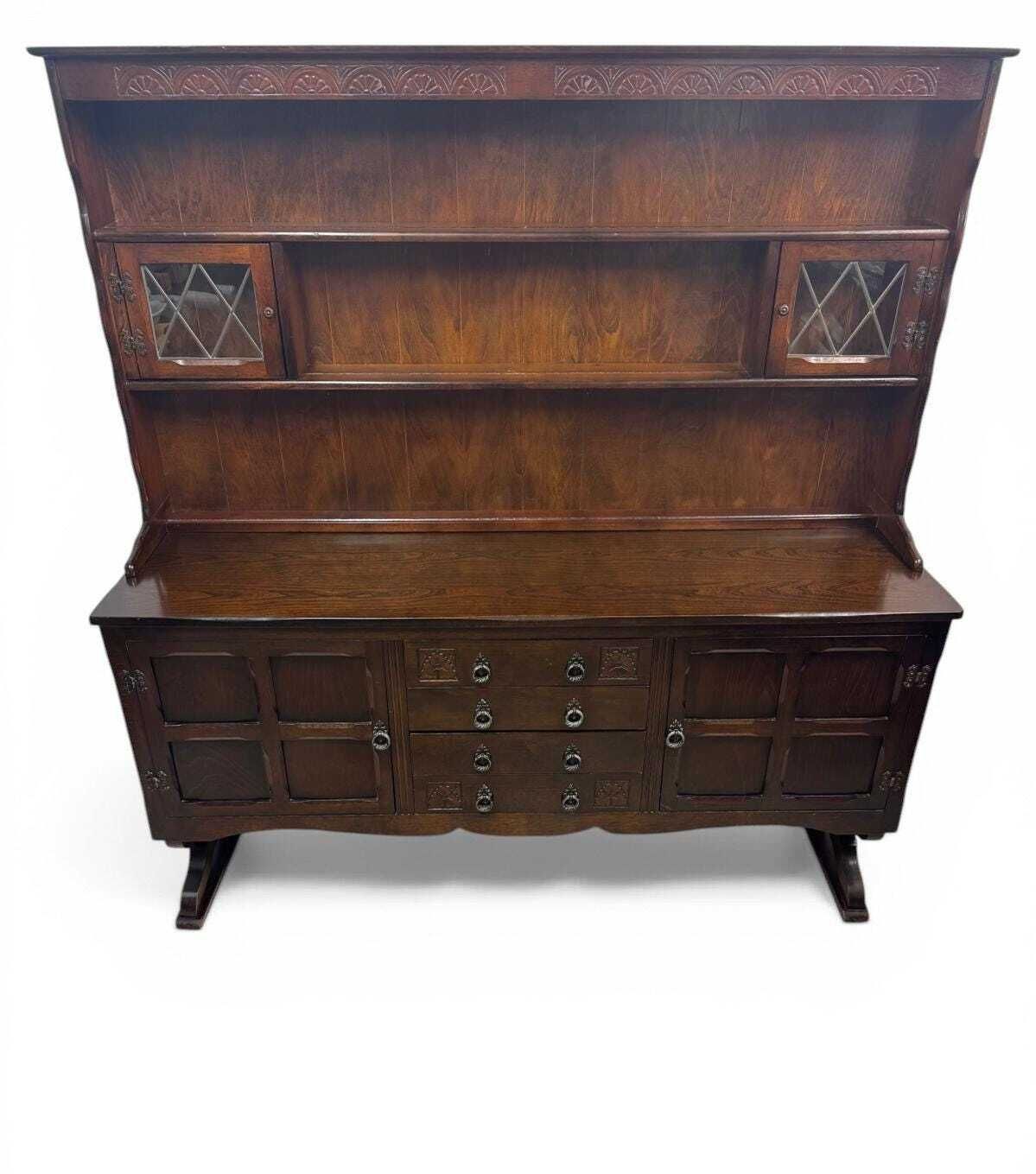 Antique Oak Dresser / Large Sideboard / Plate Rack / C1940 photo 760.0