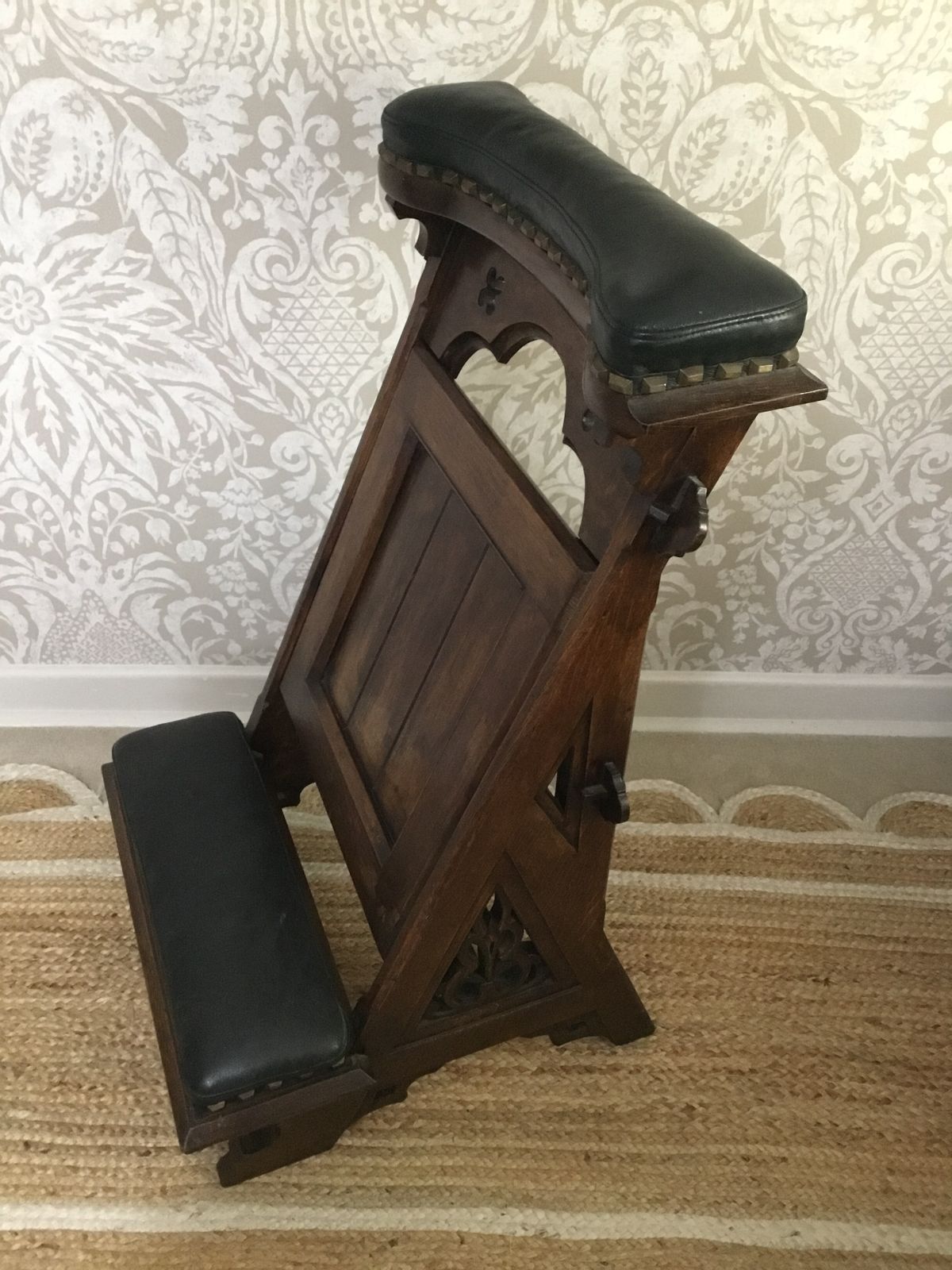 19th Century Gothic Oak Prayer Chair With Folding Seat photo Furniture