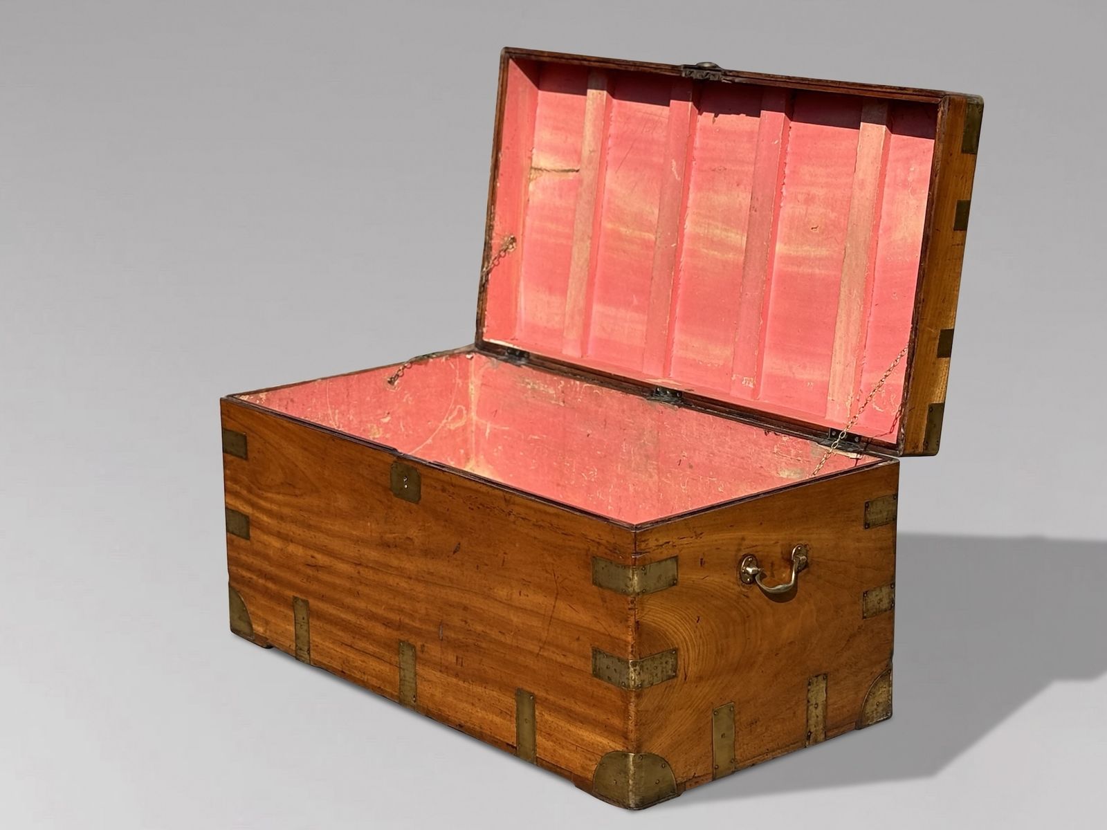 Large 19th Century Camphor Wood Brass Bound Travelling Trunk photo 2800.0