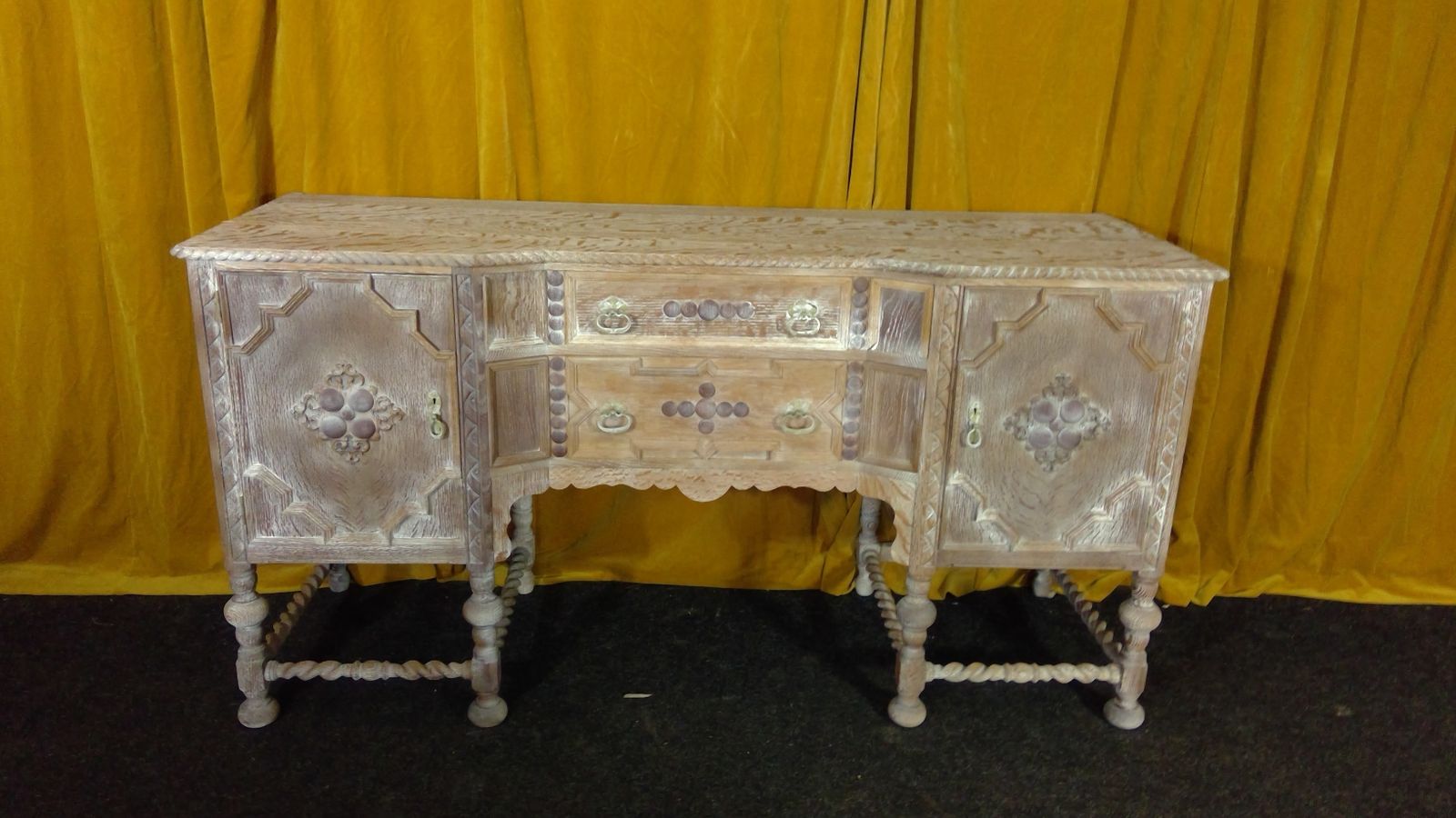 A Large And Impressive Bleached Oak(cerused) Carolian Style Sideboard