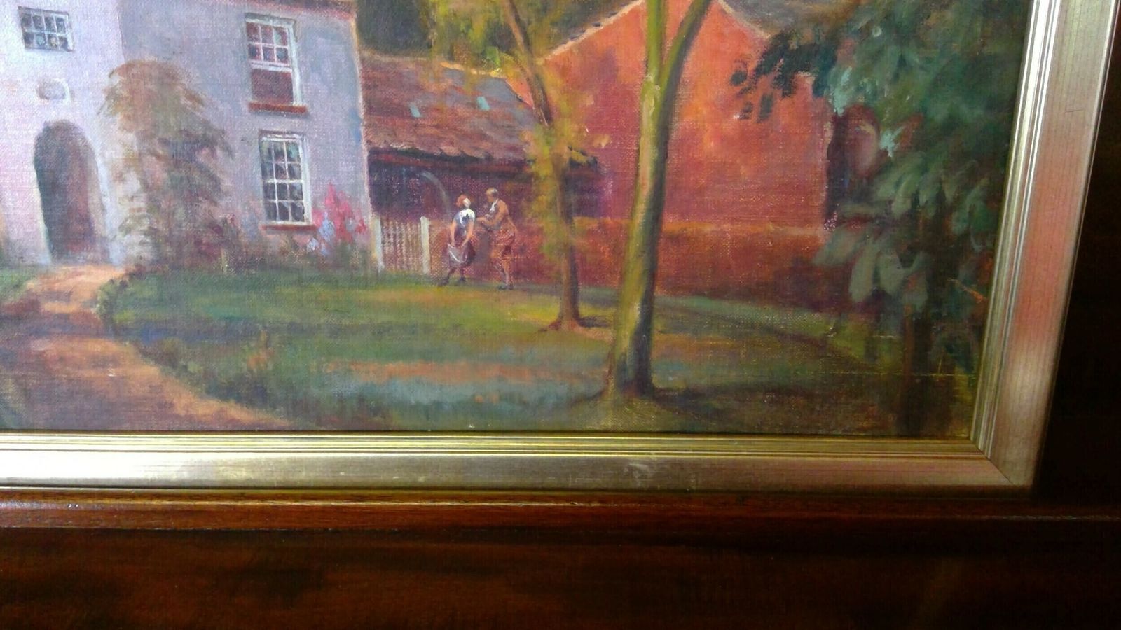 Lancashire,Poulton Le Fylde Interest,Oil Painting On Canvas Layed Down On Board.Titled The Farmhouse,Hardhorn photo buy