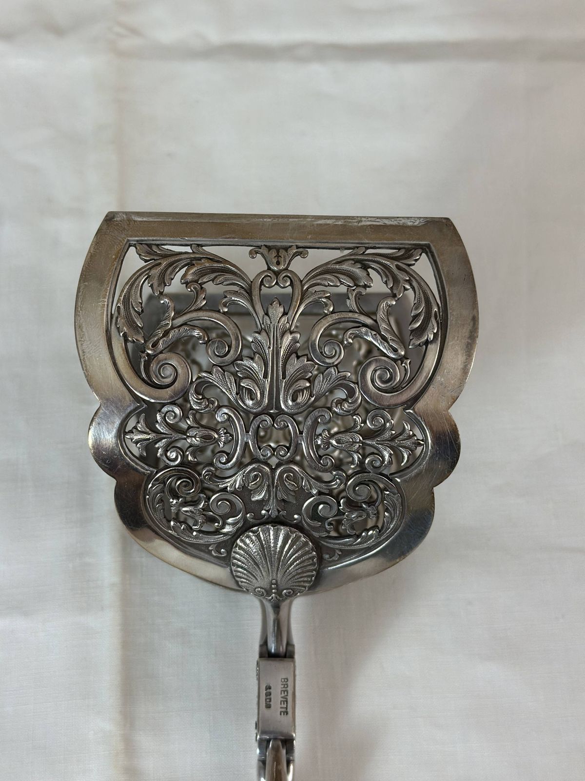 392.0 Silver Plated Asparagus Tongs, Early 20th Century photo
