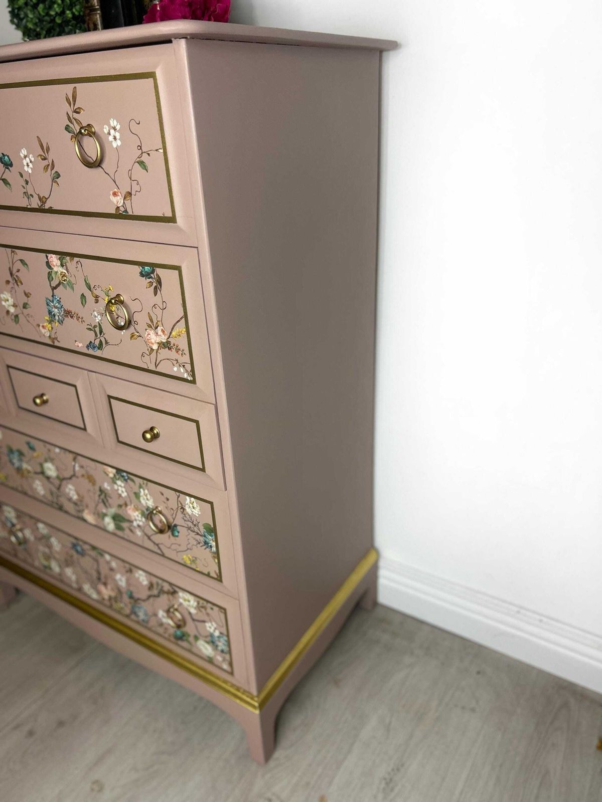 Stag Pink Tallboy Chest Of Drawers photo vinterior