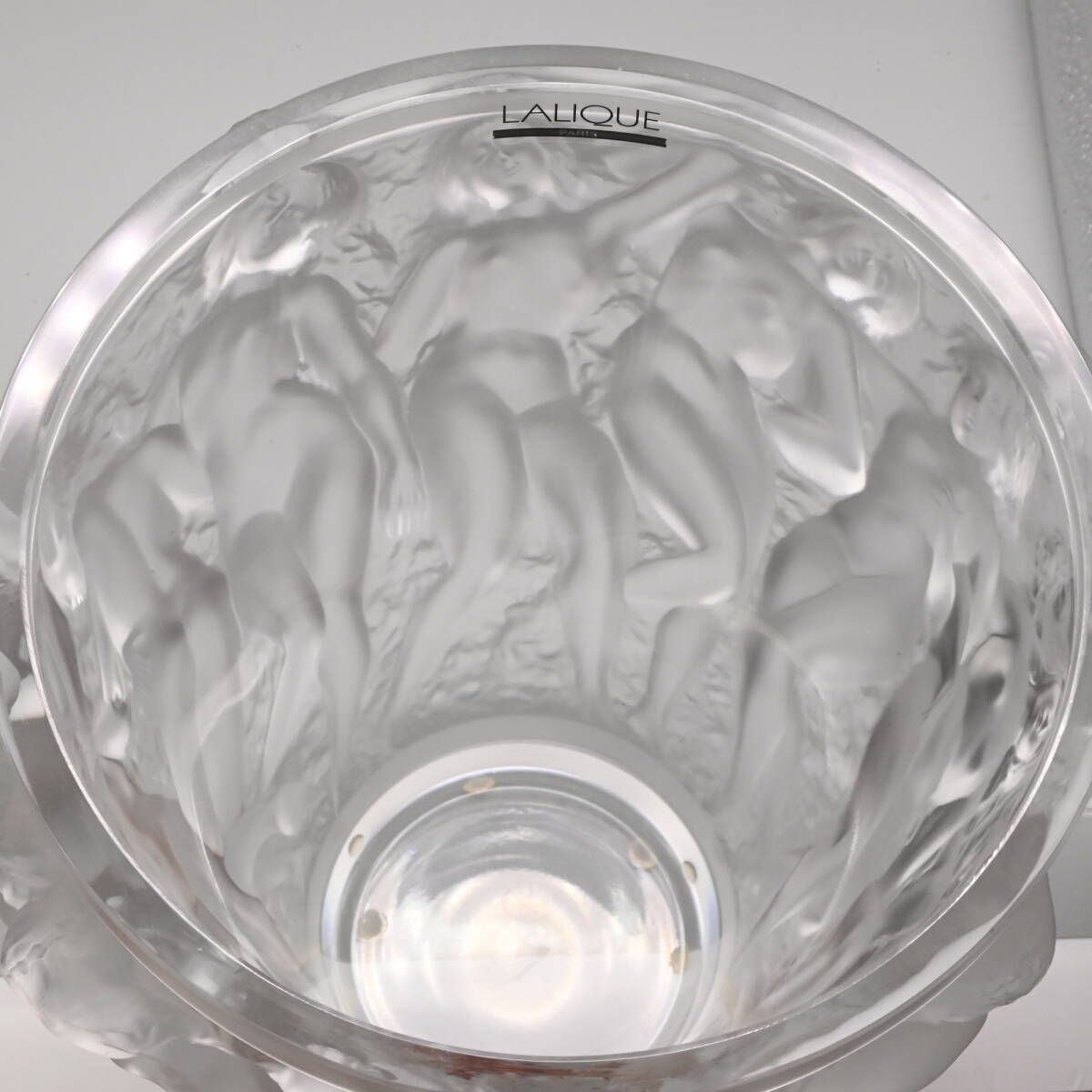 Beautiful Iconic Lalique Vintage Crystal Large Baccantes Vase, 24cm photo Home Decor