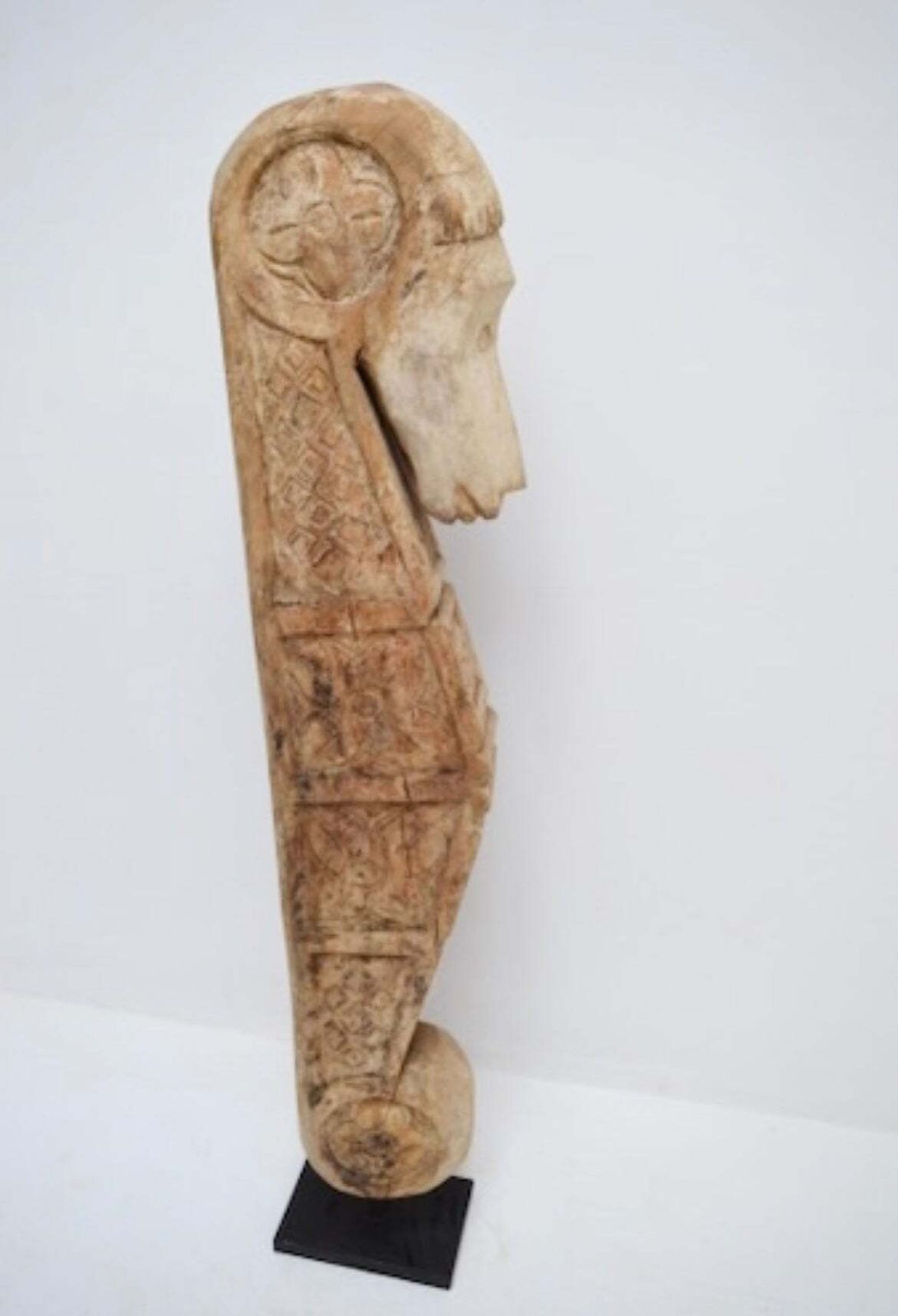 Seahorse Huge Vintage Balinese Wood Sculpture With Iron Stand photo for sale