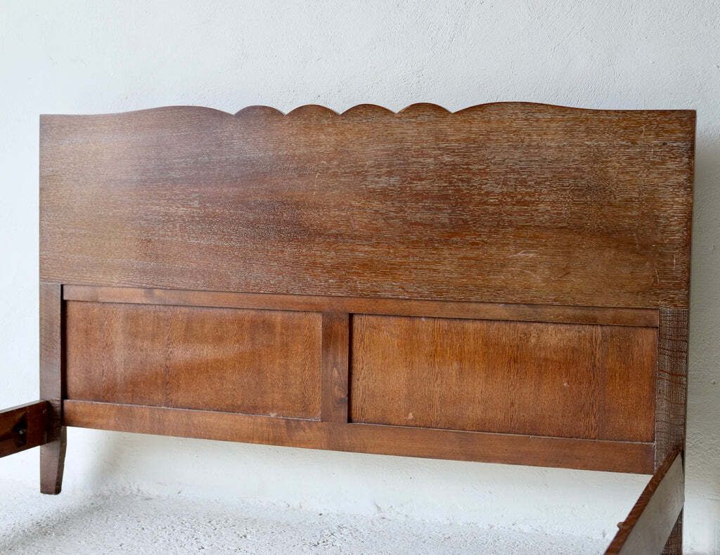 French Art Deco Cerused Oak Double Bed photo 3552.0
