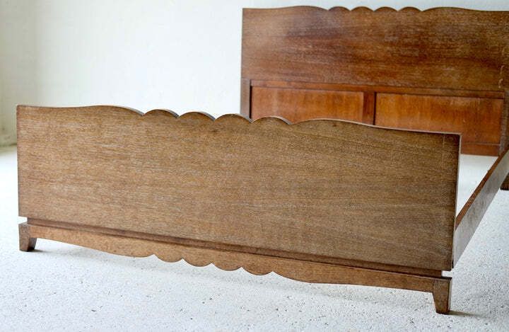 French Art Deco Cerused Oak Double Bed photo vinterior