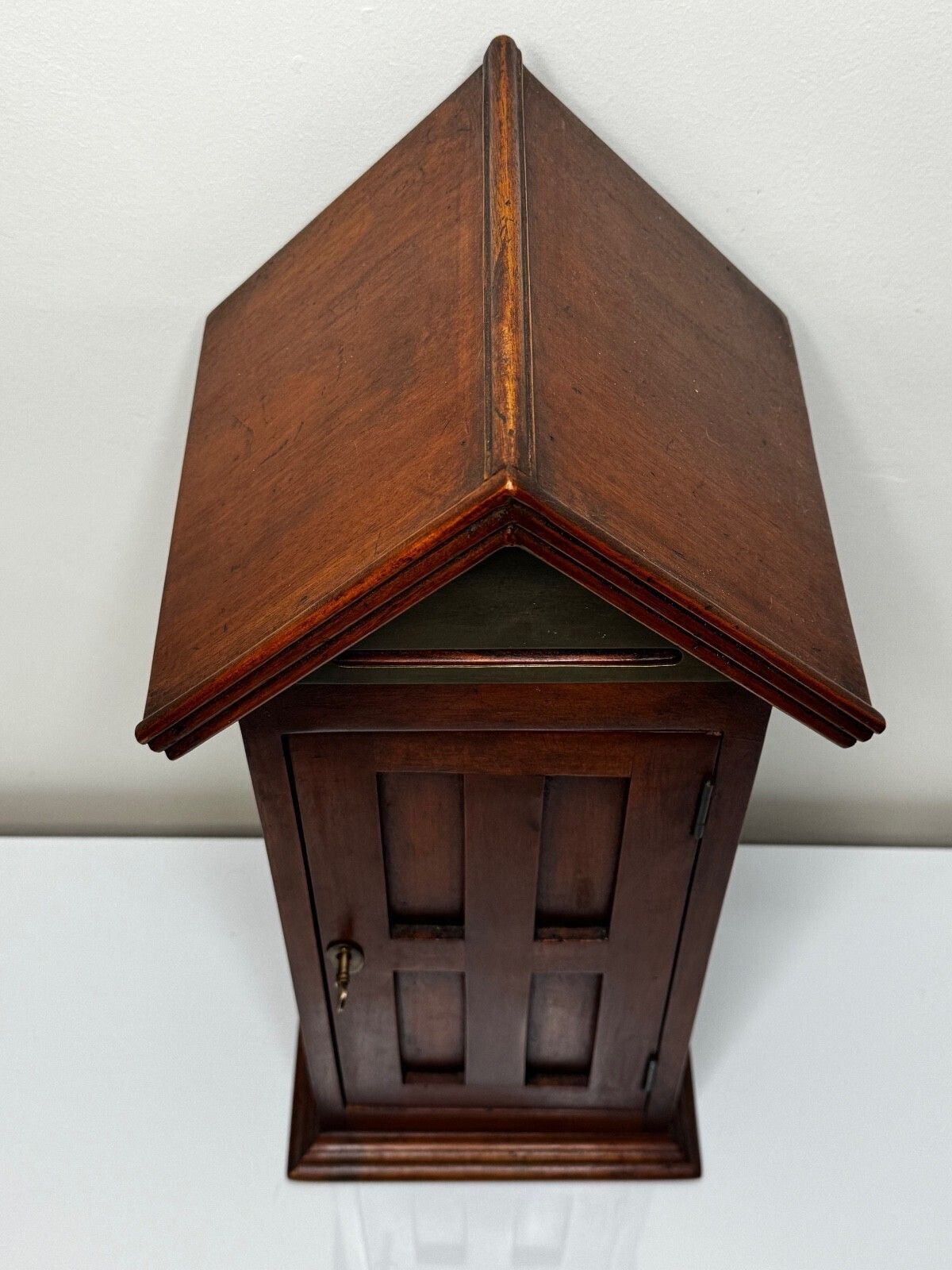Mid Century Mahogany Indoor Post Box Palace Sentry With Lock & Key photo buy