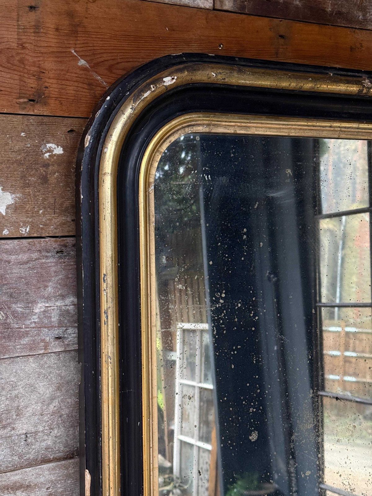 Fabulously Foxed French Louis Philippe Mirror. photo 495.0