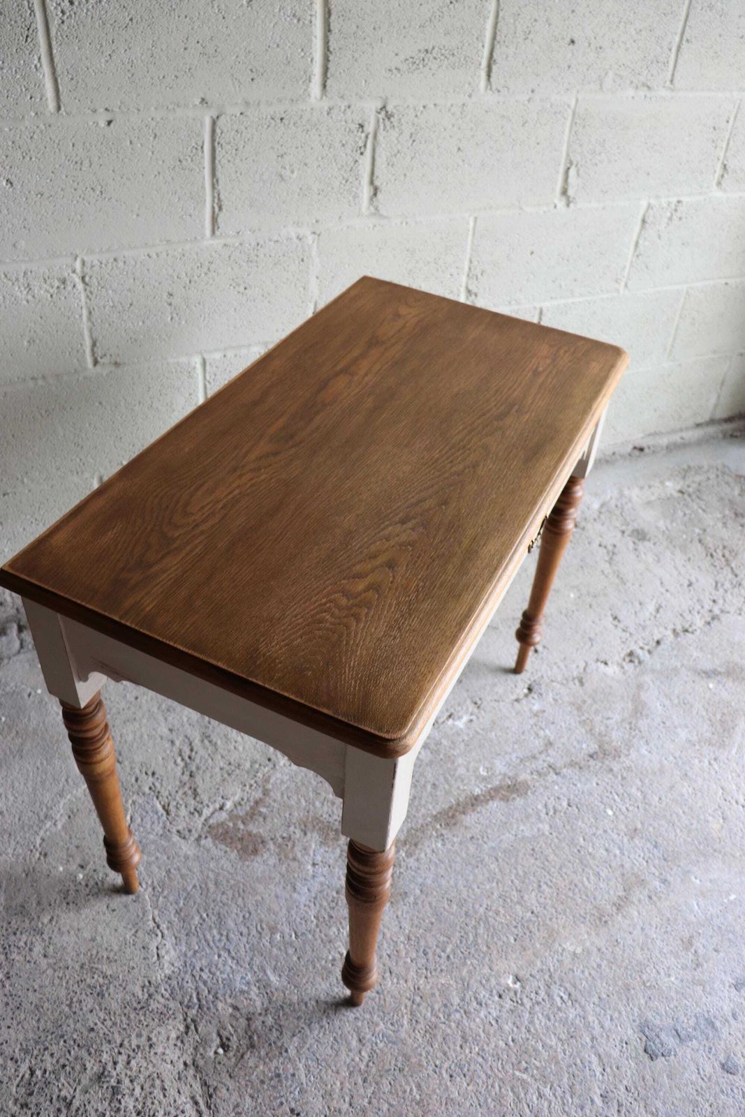 photo vinterior Part Painted Pine And Oak Washstand, Dressing Table Or Desk In Stone Rosie
