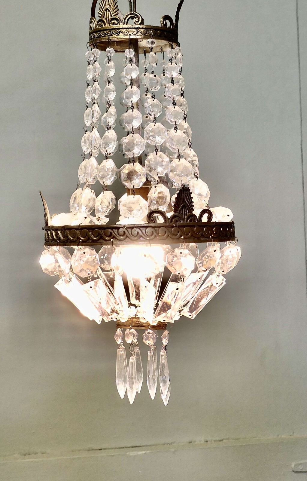 French Empire Style Tent And Baked Chandelier This Is A Lovely Piece photo Lighting