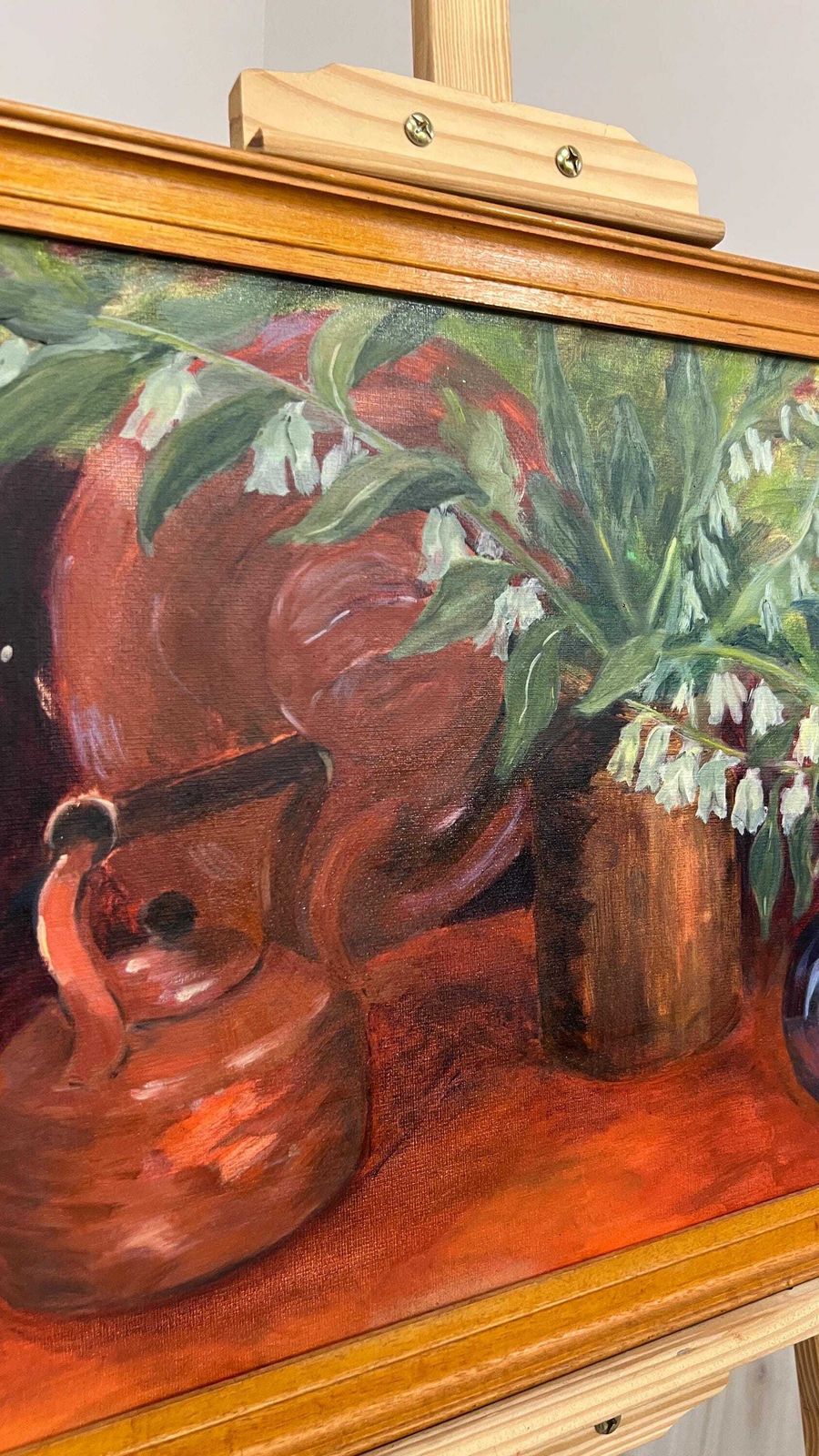 Mid Century Oil On Board Still Life Picture Flowers And Fruit Framed Painting photo buy