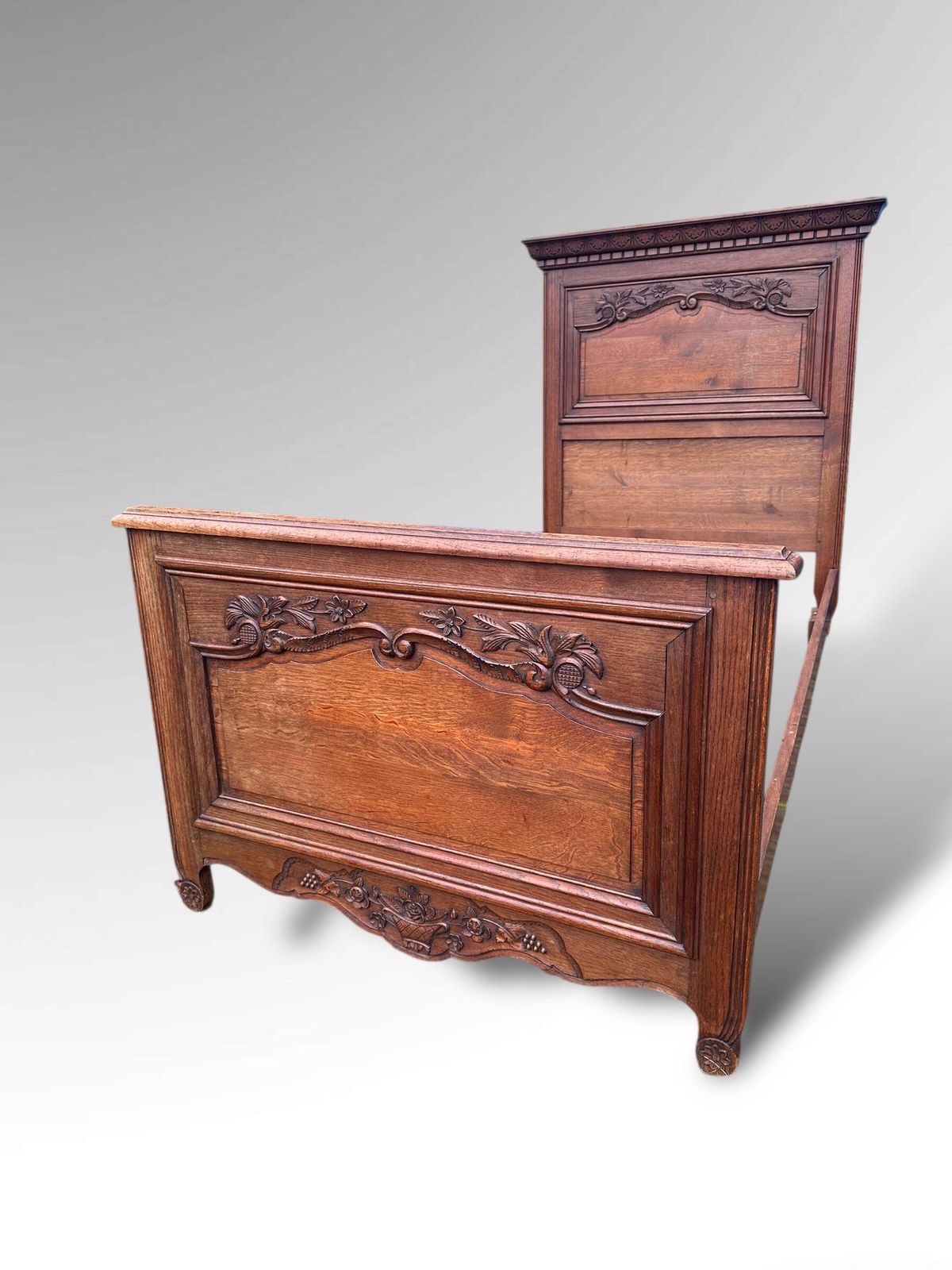 Antique French Single Carved Bed Frame Louis XVI Style photo furniture