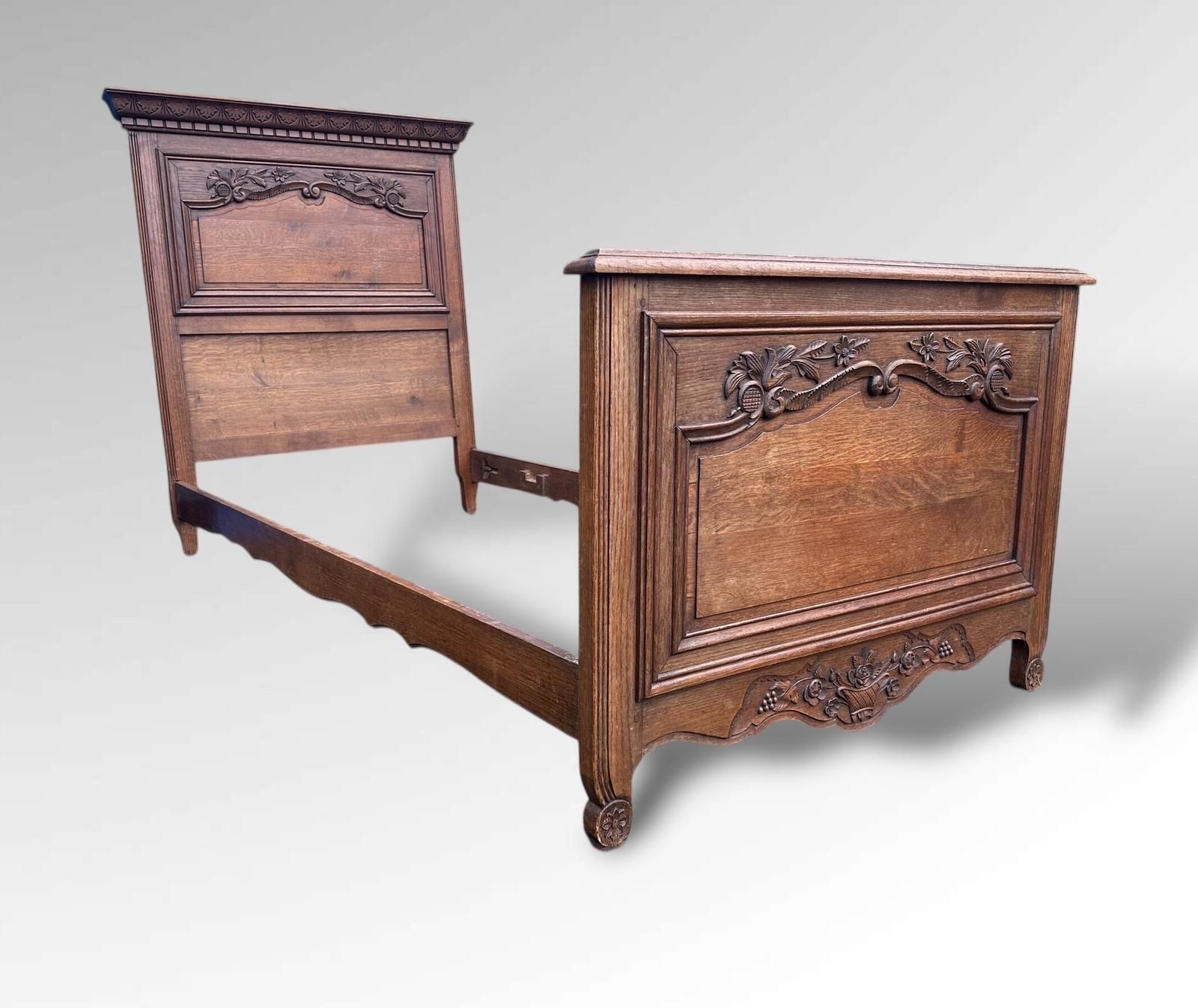 Antique French Single Carved Bed Frame Louis XVI Style photo 465.0