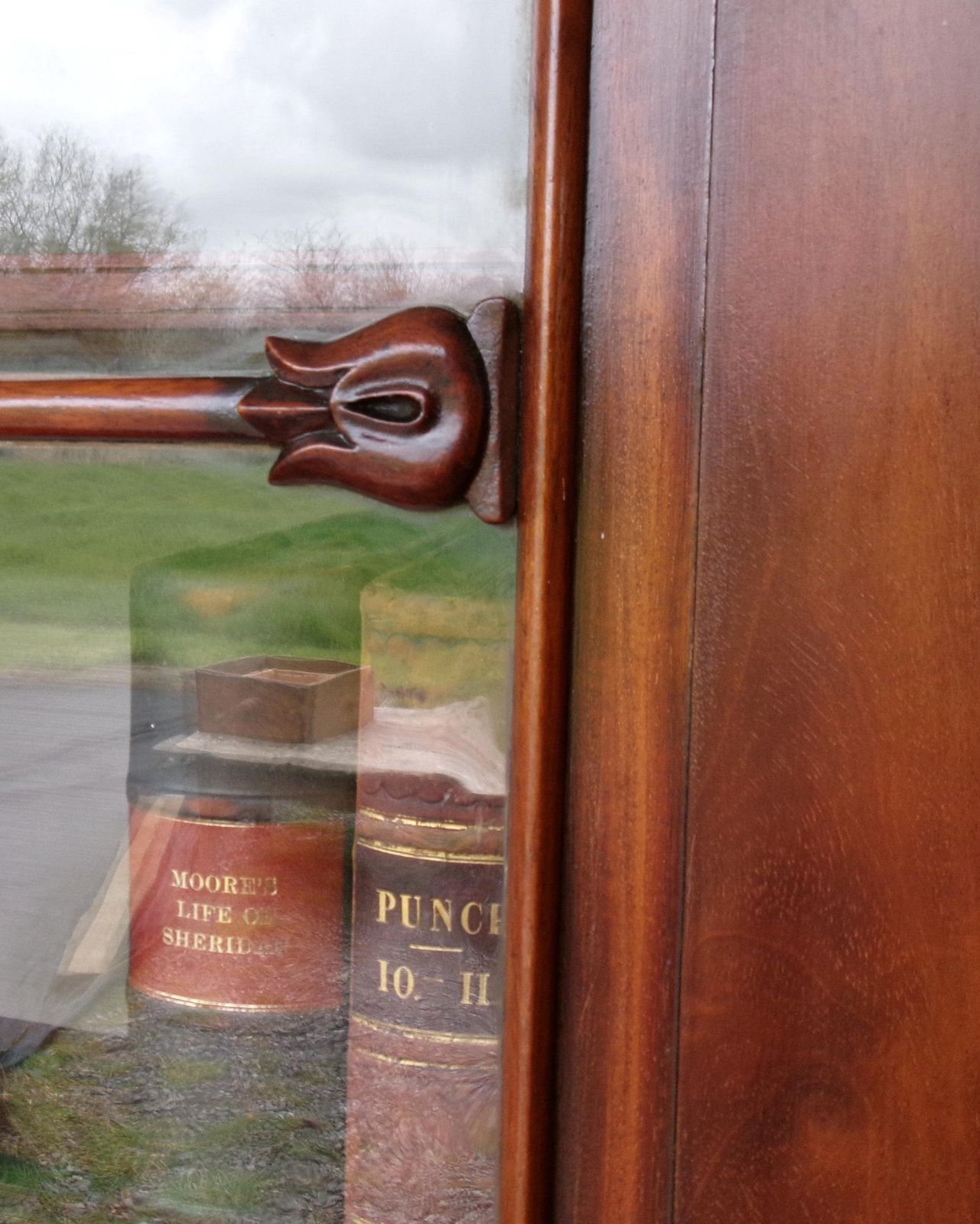 C1835 Mahogany Georgian Secretaire, William IV Bookcase / Desk, Antique Furniture photo vintage