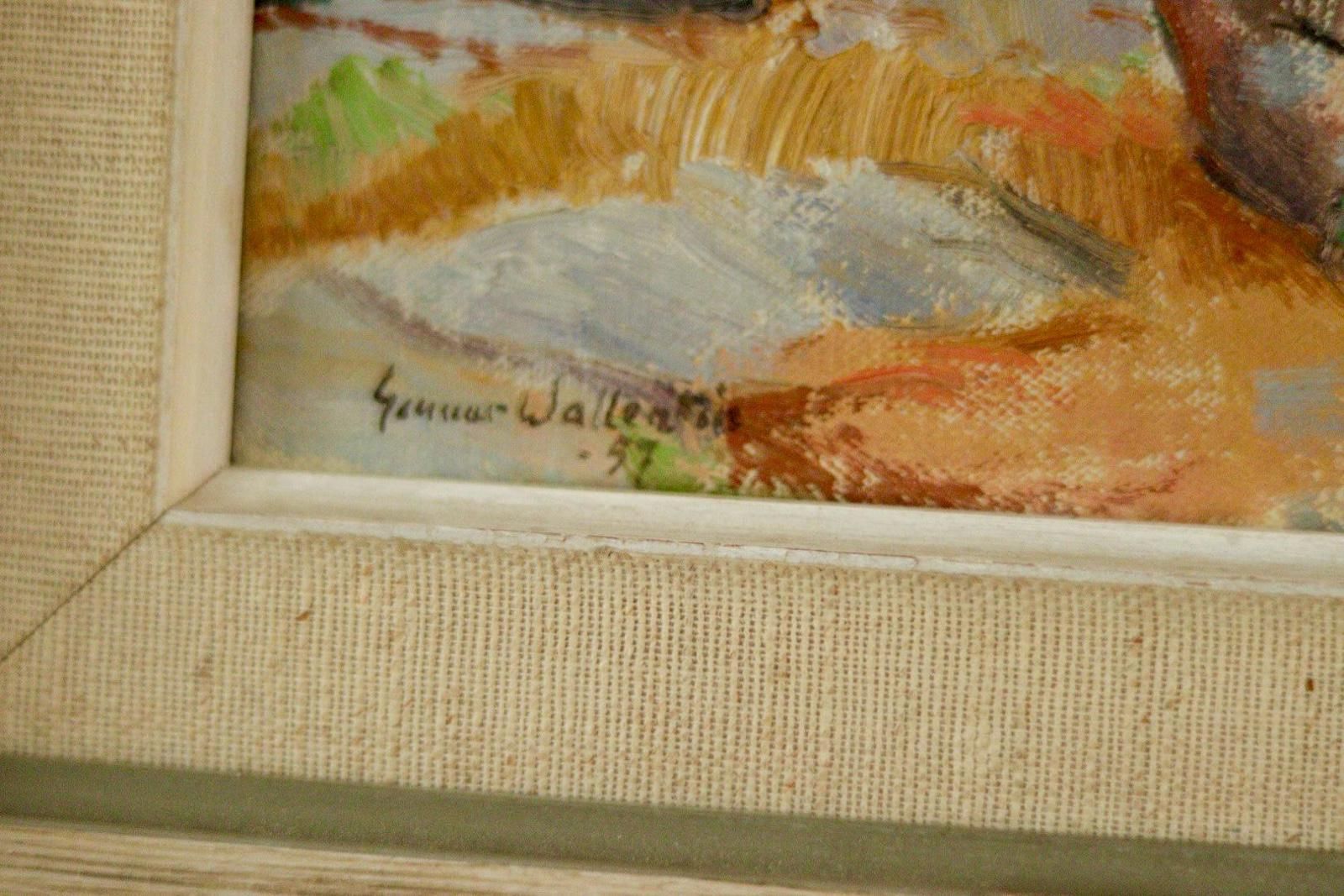 photo furniture Original Vintage Oil On Panel – “Mountain Lighthouses Kullenberg" By Gunnar Wallentin – Framed, 24 X 25.5 Cm (9.4 X 10 In)