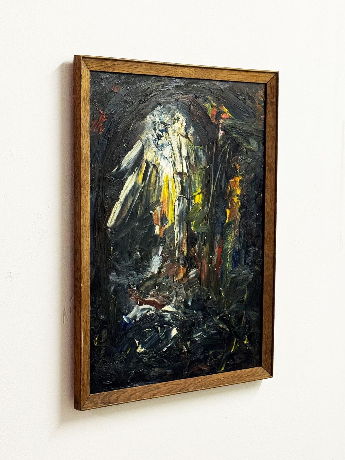 Mid Century Abstract Oil Painting Textured Expressionist Modernist Artwork Framed photo Art