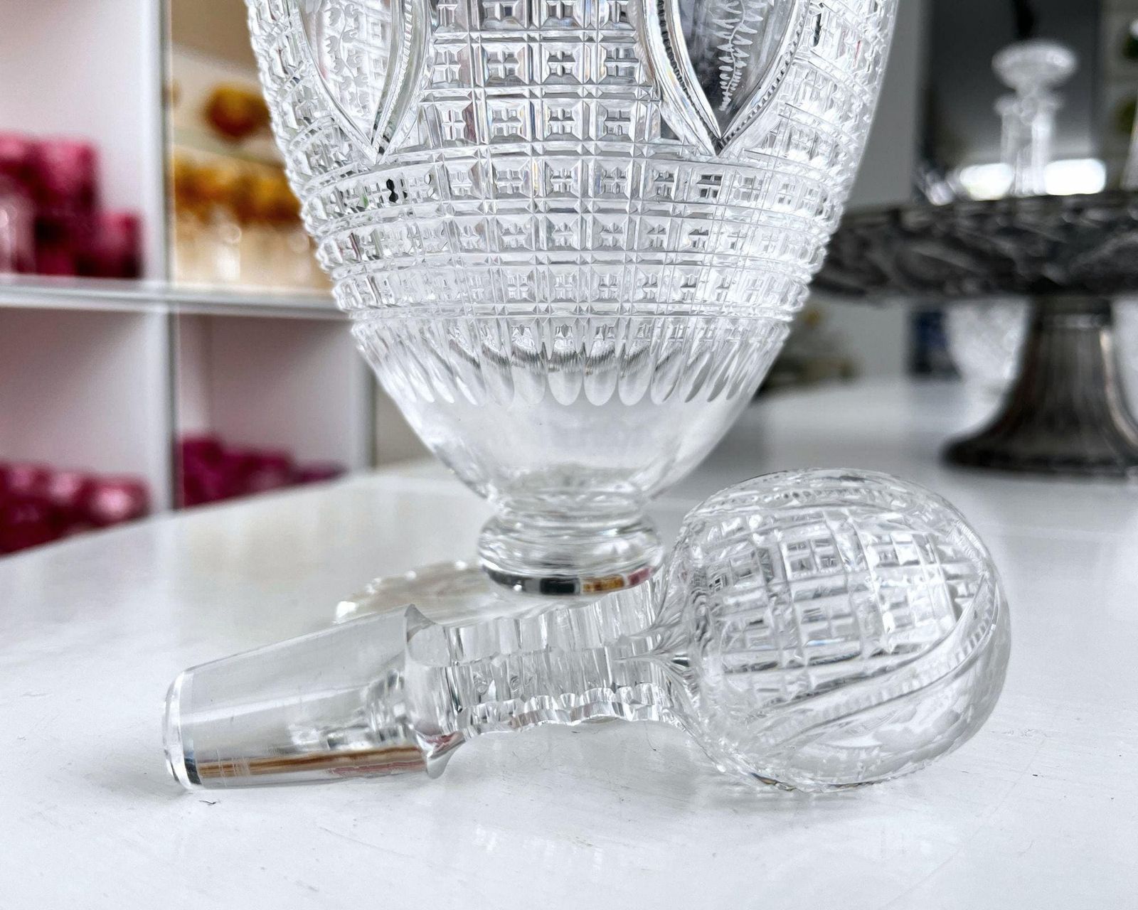 Whiskey Decanter | Liquor Dispenser | Floral Foot | England 1900 photo 492.0