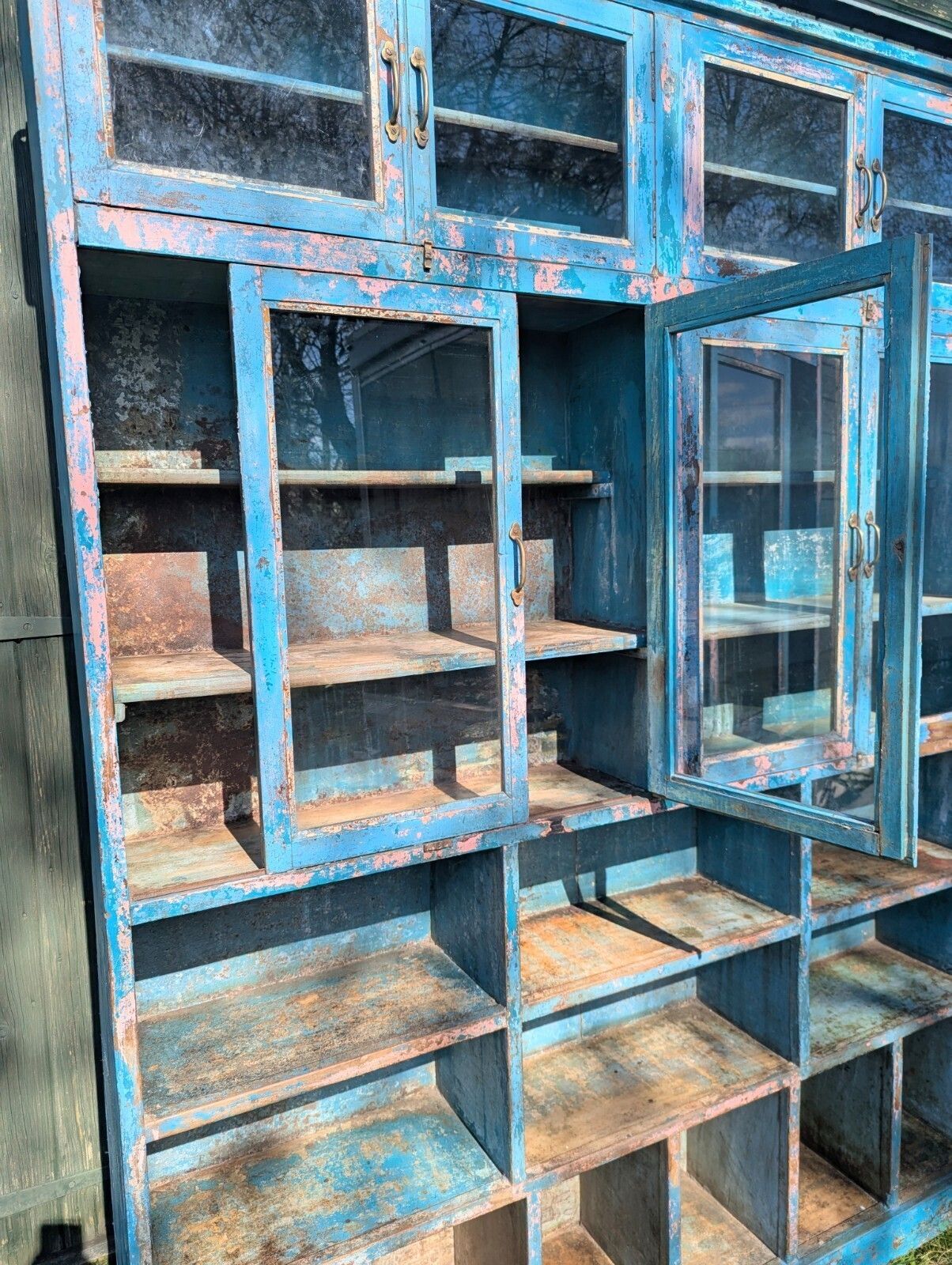 1709.0 Huge Mid Century Industrial Glazed Display Cabinet 0296. photo
