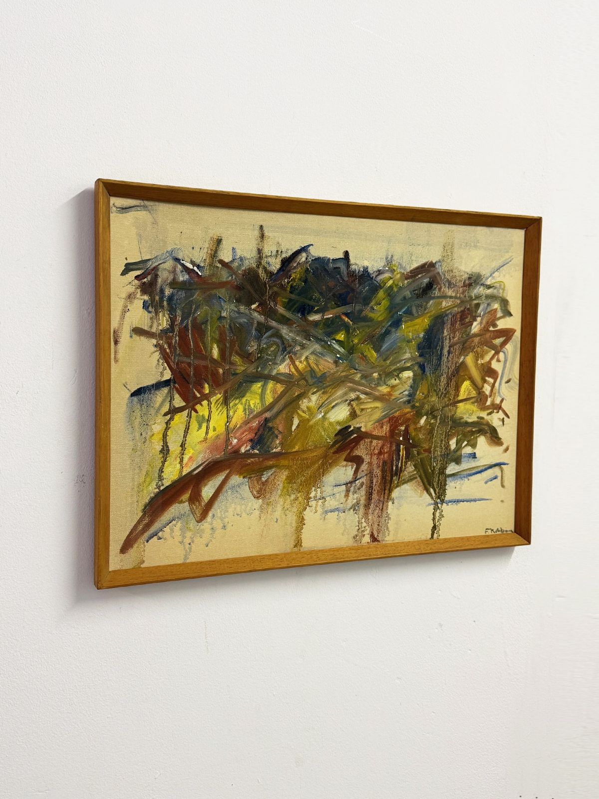 Felix Robbins – Abstract Modernist Oil Painting, Original Signed Artwork photo for sale