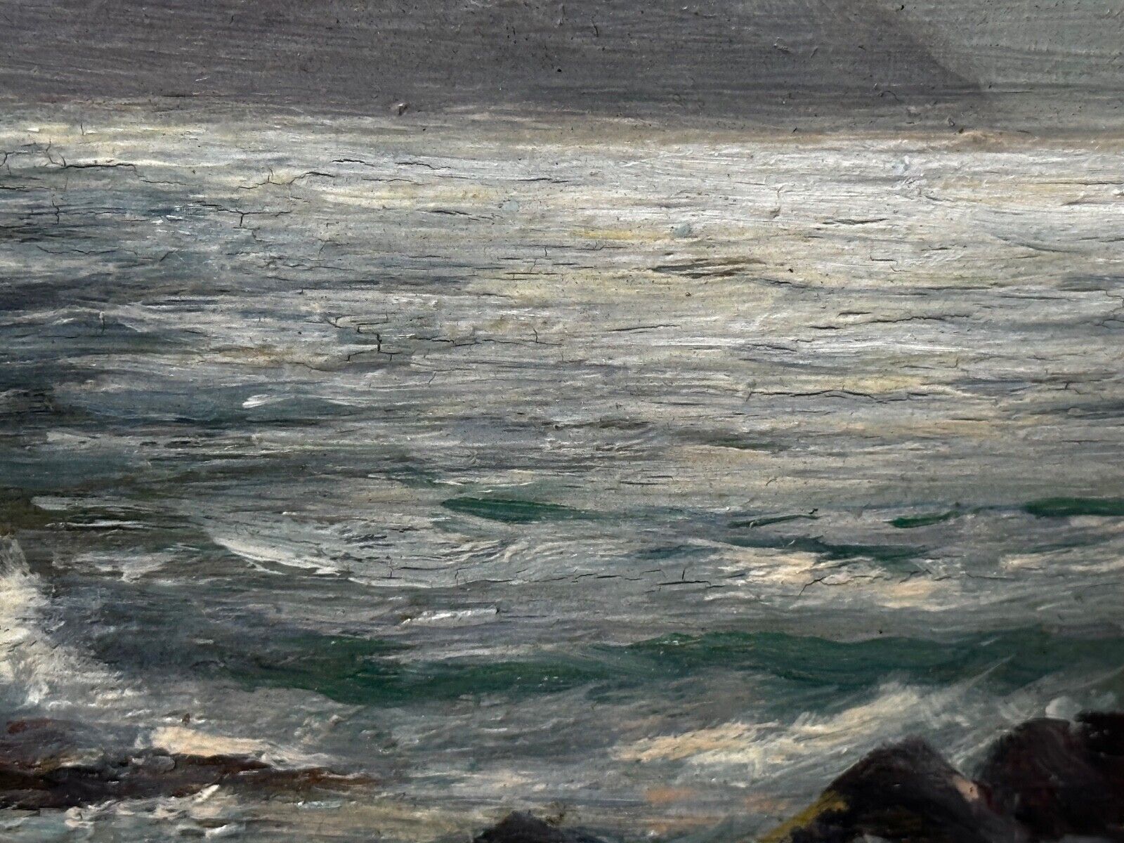 Antique 19th Century Marine Seascape Oil Painting – Spanish Head, Isle Of Man – Arthur Cox – Framed Coastal Landscape photo for sale