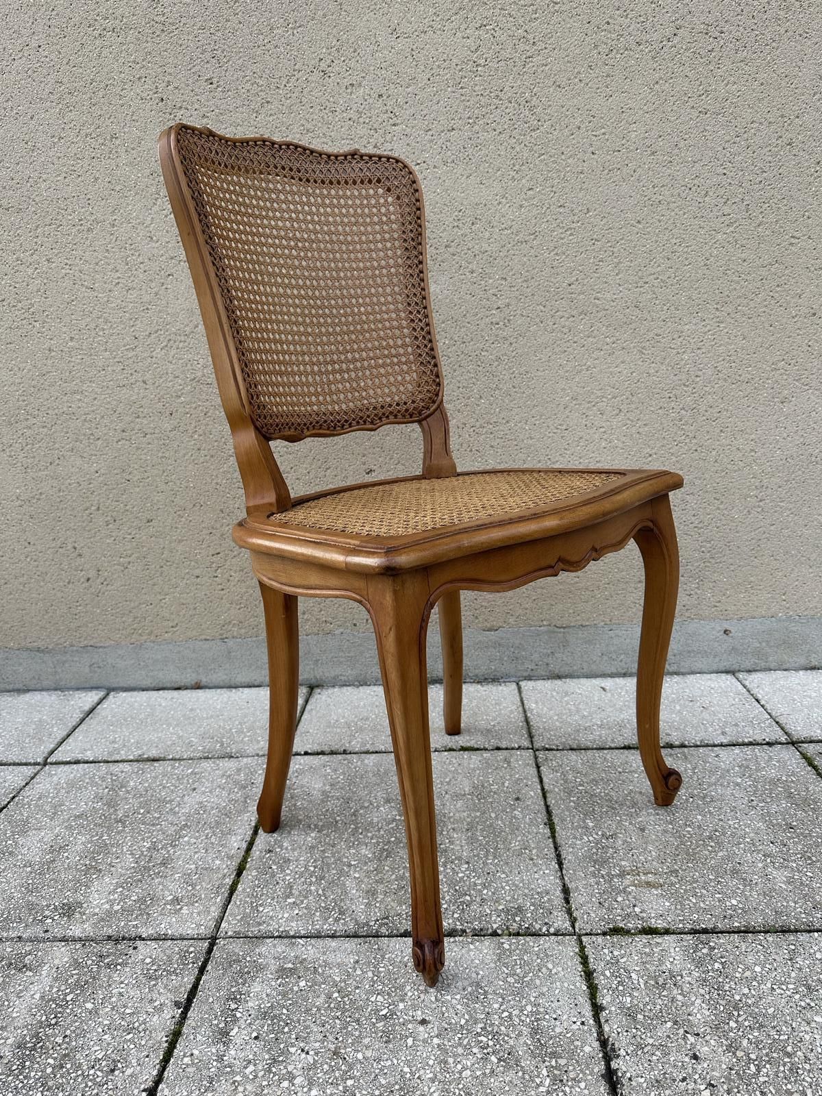 695.0 Original French Set Of Six Louis XV Style Cane Dining Chairs photo