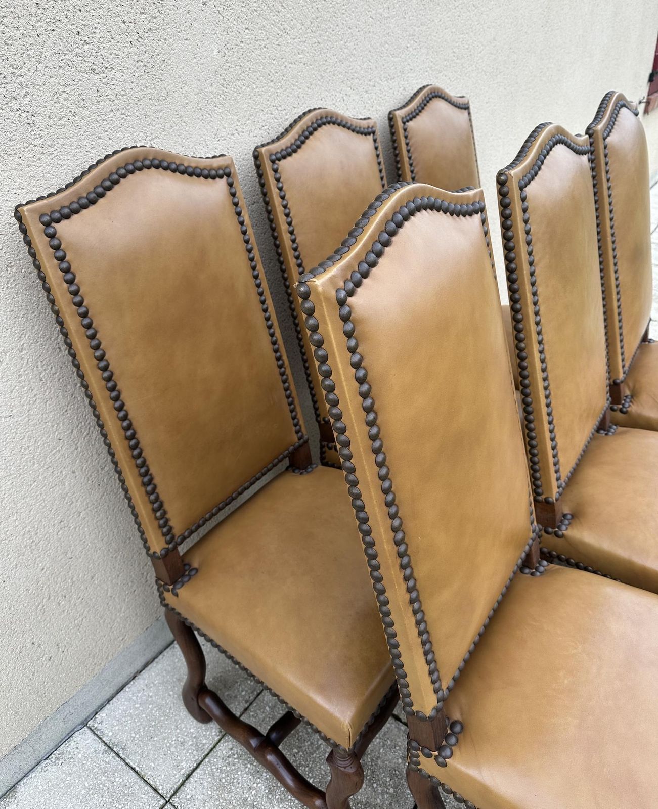 photo for sale Original French Set Of 6 Os De Mouton Dining Chairs In Oak