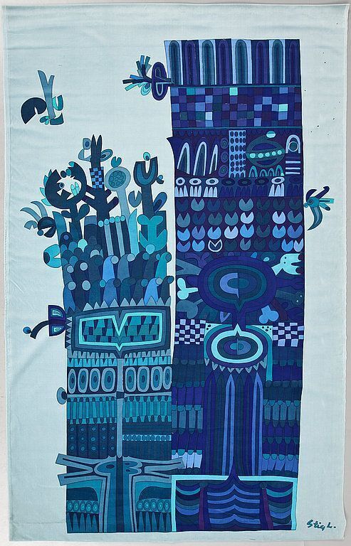 Stig Lindberg, A Wall Hanging, Printed Velvet, Ca 181 X 120,5 Cm, Signed Stig L., For Nk photo furniture
