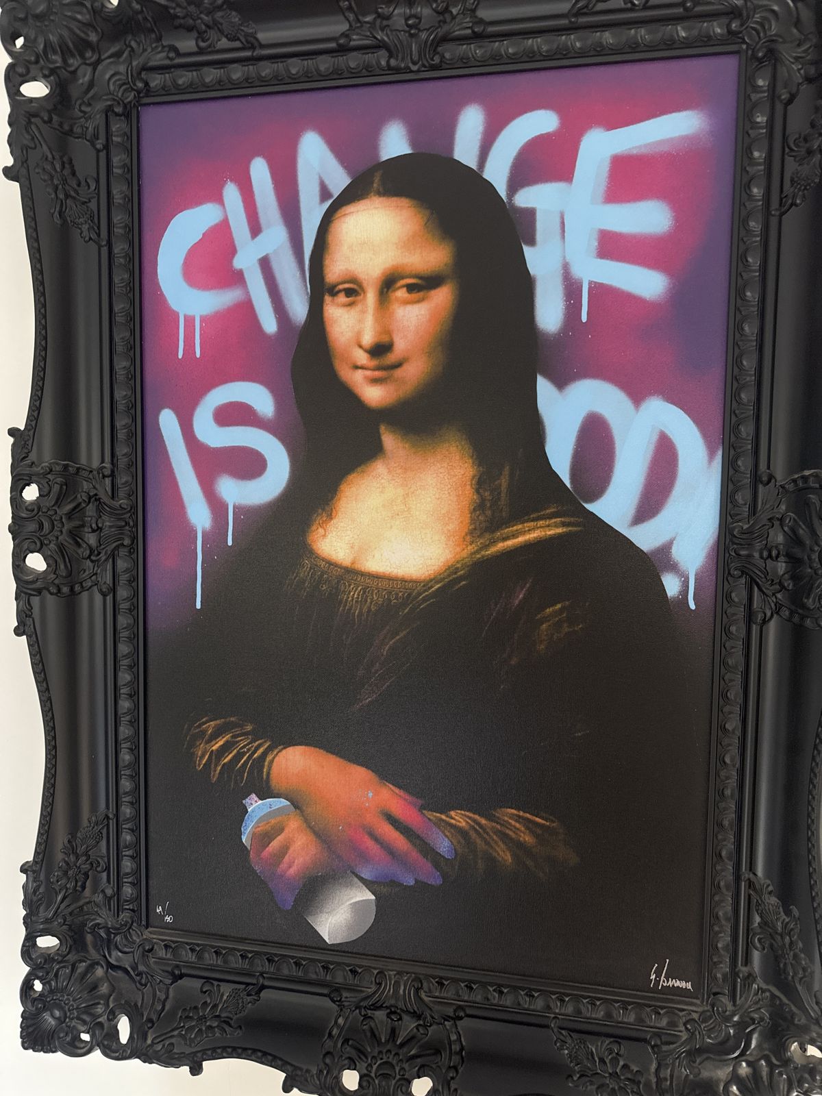 Framed Pop Art Mona Lisa Pair By George Ioannou Contemporary Street Art Statement Pieces photo for sale