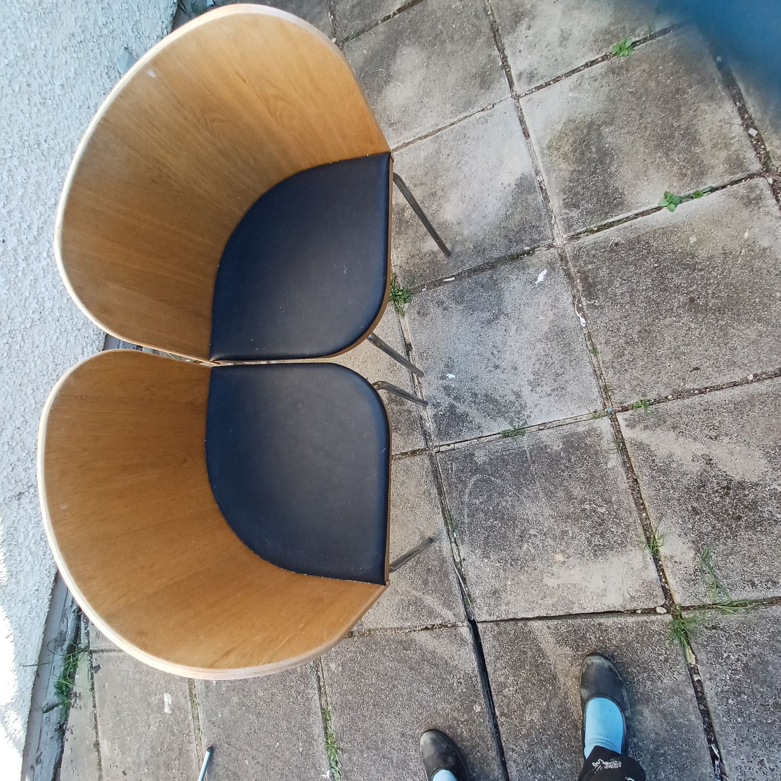 Fusion Chairs 3x Sandra Kragnert Style Retro Chairs Chrome Legs Wooden Chairs photo Furniture