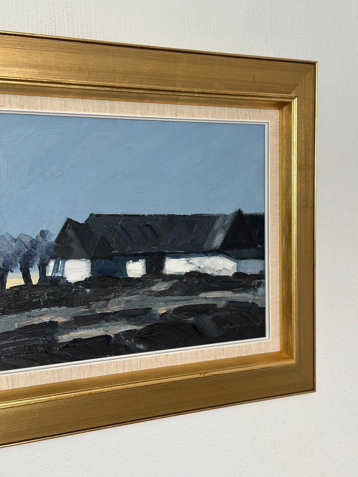 Original Mid Century Swedish Oil On Canvas – “Farm Motif” By Bengt Hillgrund – Vintage & Framed – 51 × 59 Cm (20.1" × 23.2") photo buy
