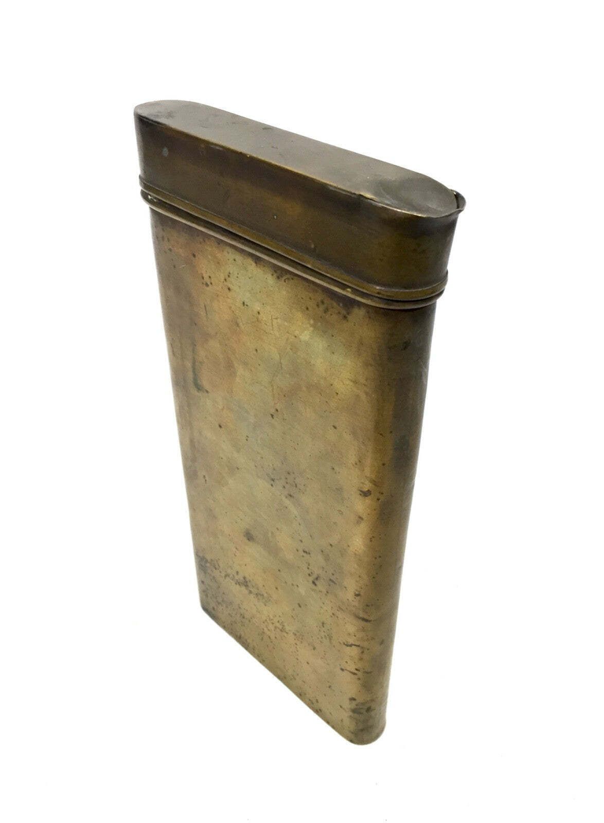 Antique Brass Metal Military Map Tin / Storage Holder Box / Early 20th Century photo furniture