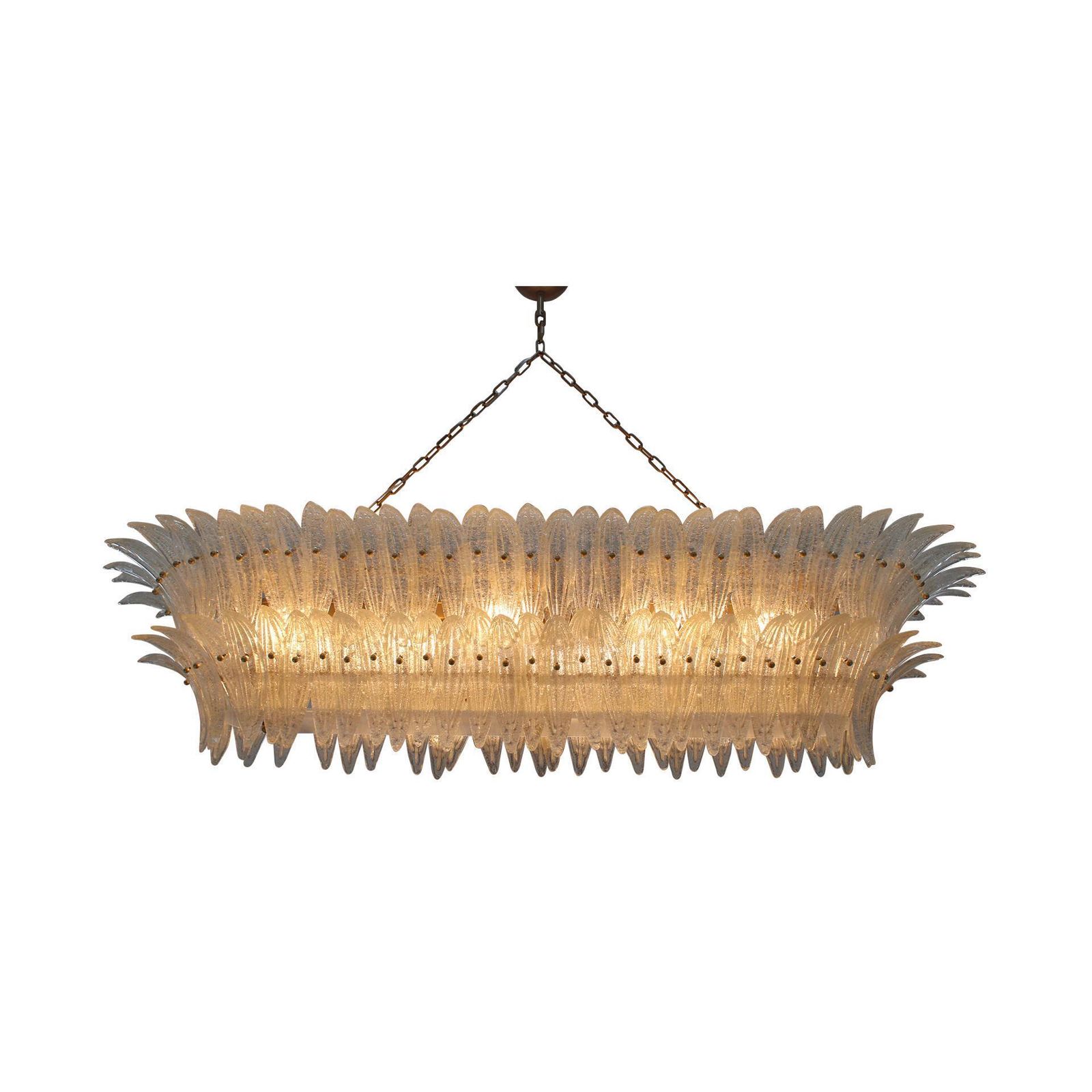 Mid Century Style Transparent Murano Glass And Brass Italian Suspension Lamp photo furniture