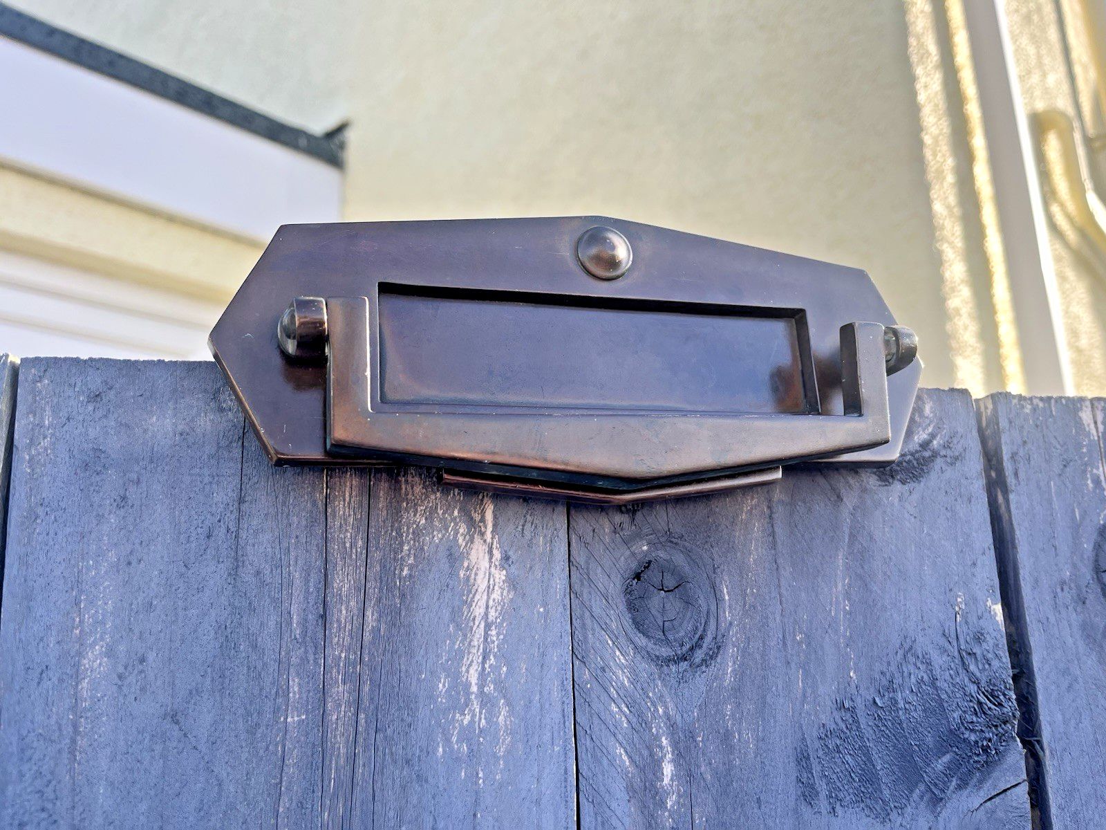 Reclaimed Antique Art Deco Bronze Brass Door Knocker Letter Box Mail Post Slot