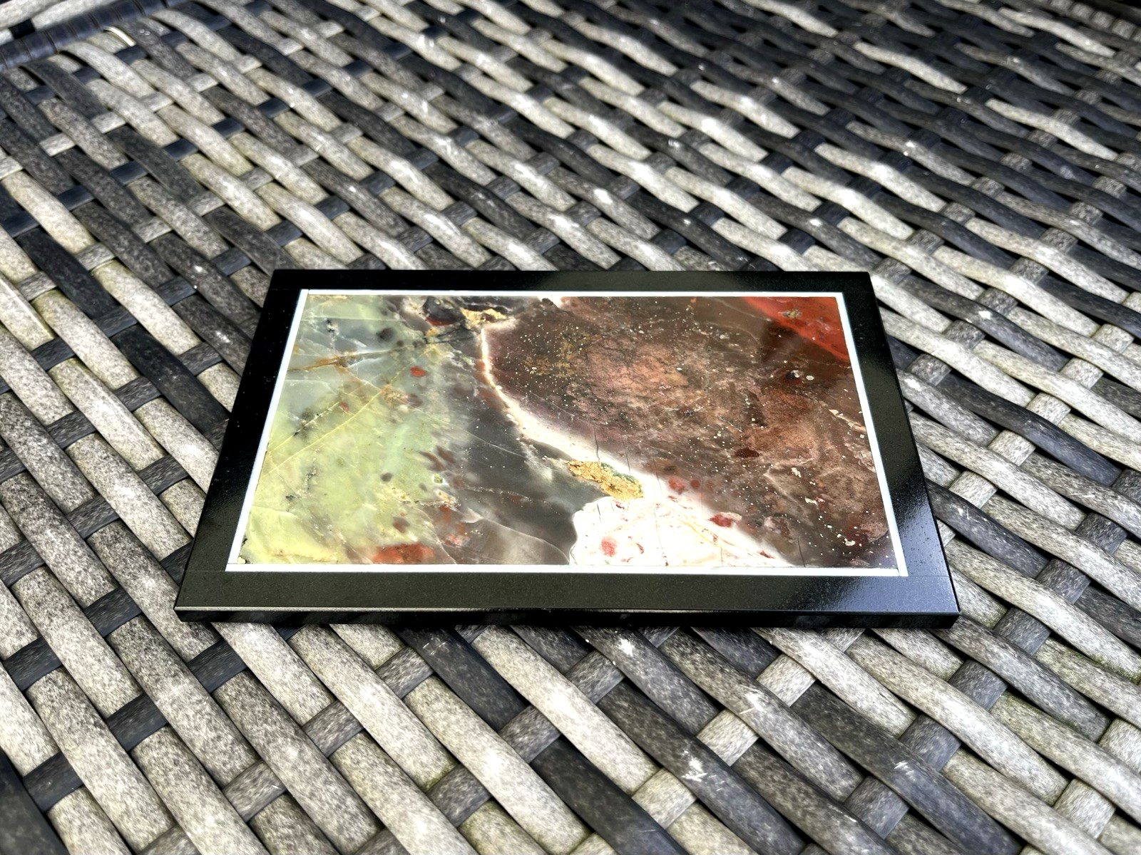 Polished Jasper Hardstone Mineral Panel Stone Slab Slice Desk Paperweight Trivet photo vintage