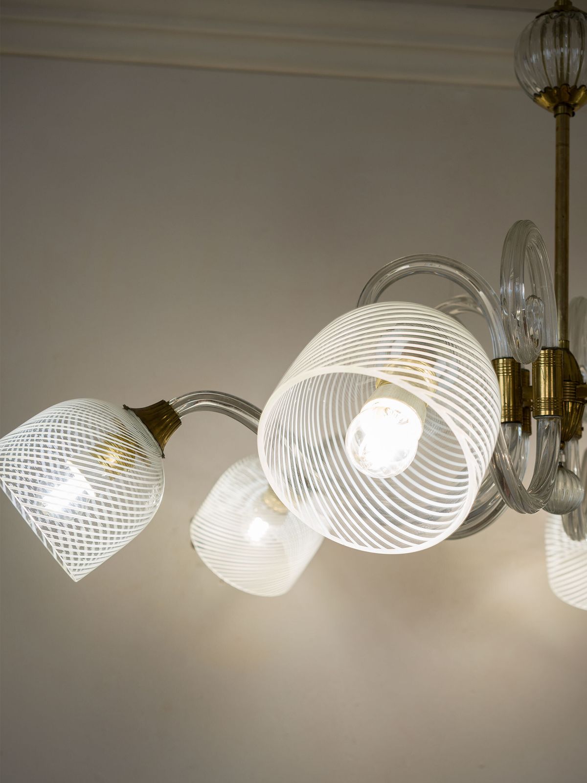 Elegant Murano Glass Chandelier, 6 Lights, Attributed To Barovier & Toso, Italy 1940s, Vintage Italian Lighting photo 3830.0