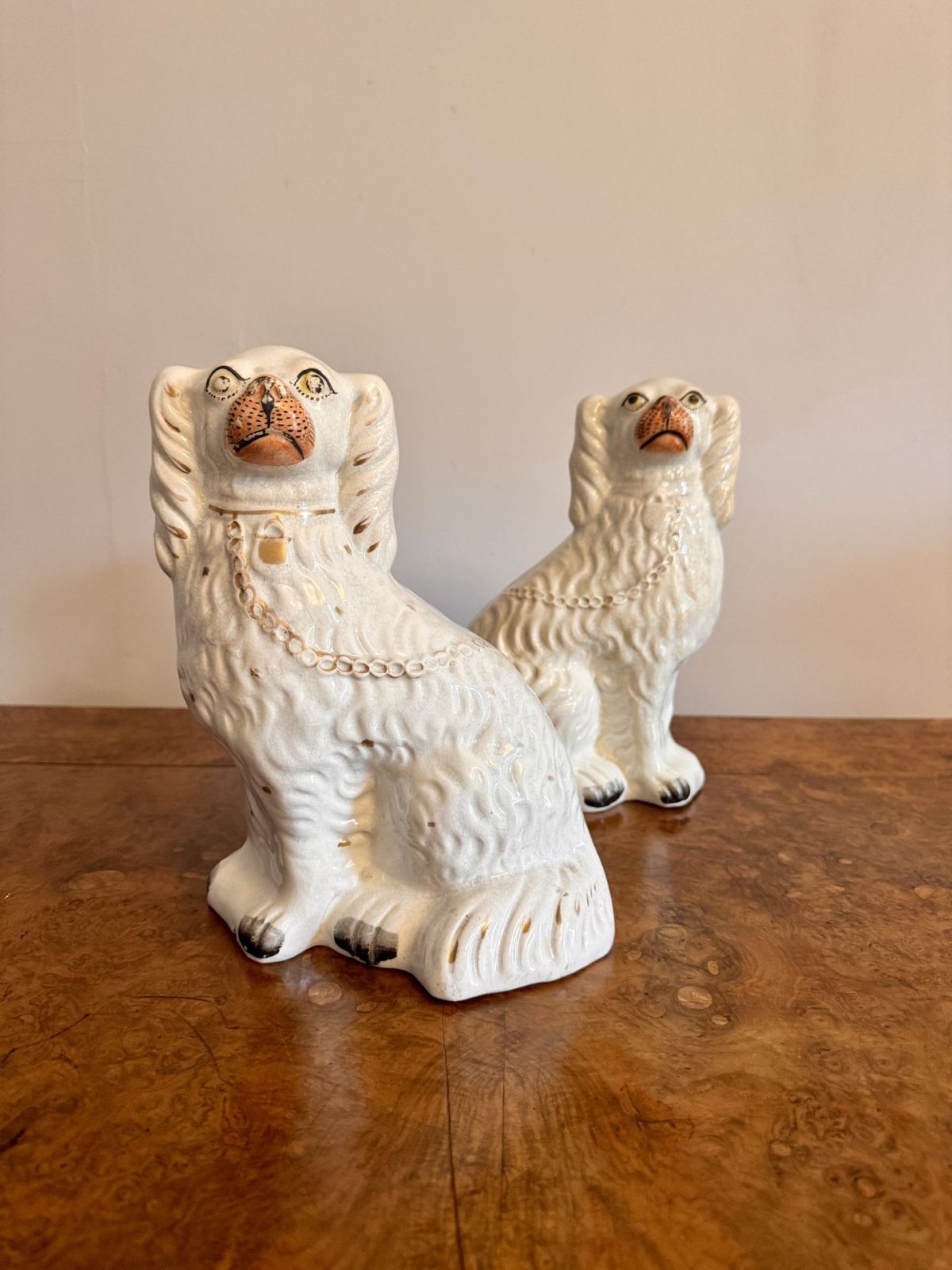 Wonderful Pair Of Victorian Staffordshire Dogs photo Art