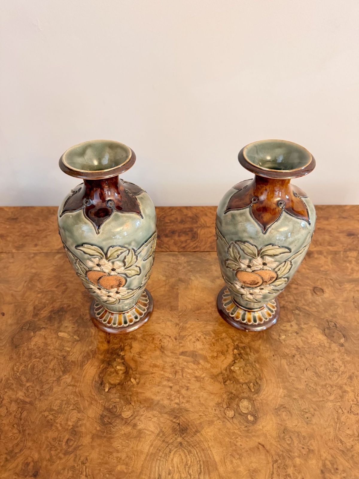 Fantastic Quality Pair Of Doulton Lambeth Vases By Eliza Simmance photo buy