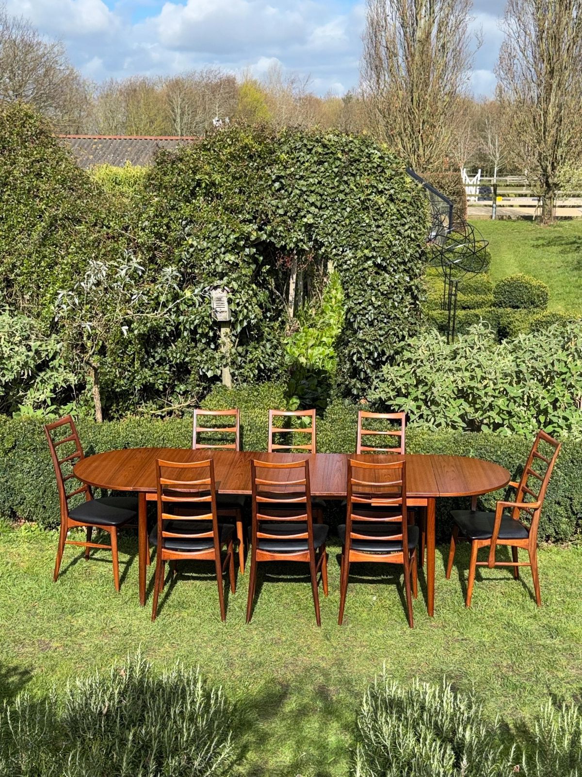 Mid Century Danish Teak Dining Table By Arne Vodder Seats 10 And 8 'Lis' Chairs By Nile Keofoed : 1960 photo 4250.0