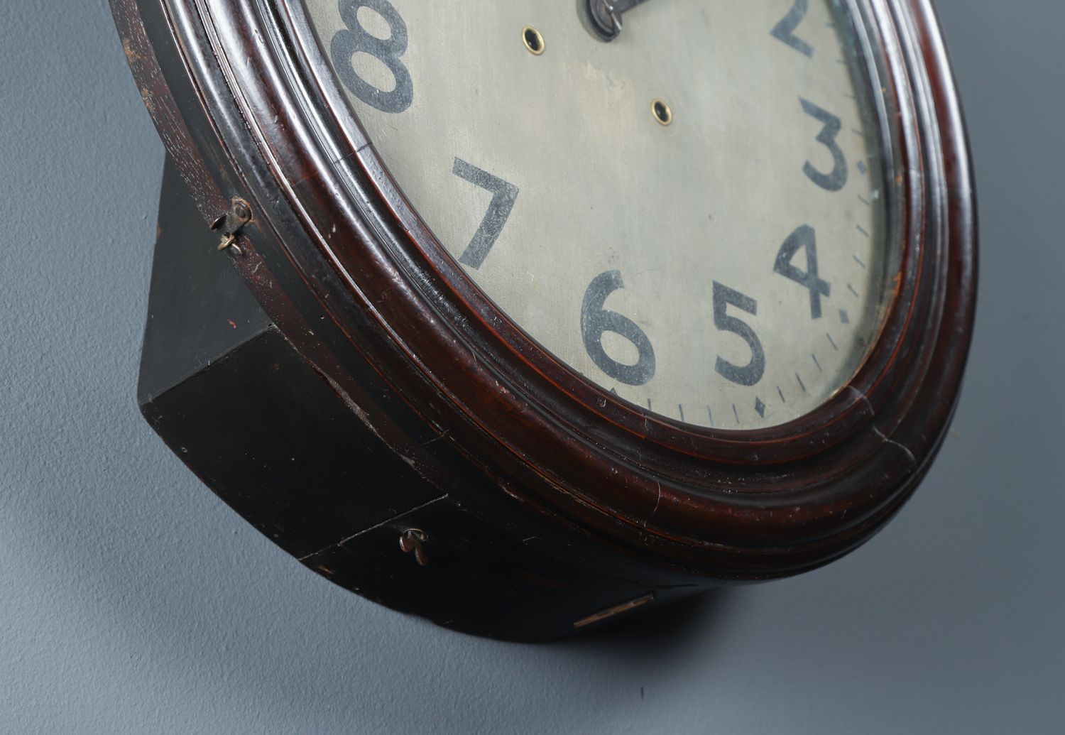 Large Antique Japanese 20" Mahogany Trademark Railway Station / School Wall Clock (Chiming / Striking) photo 1595.0