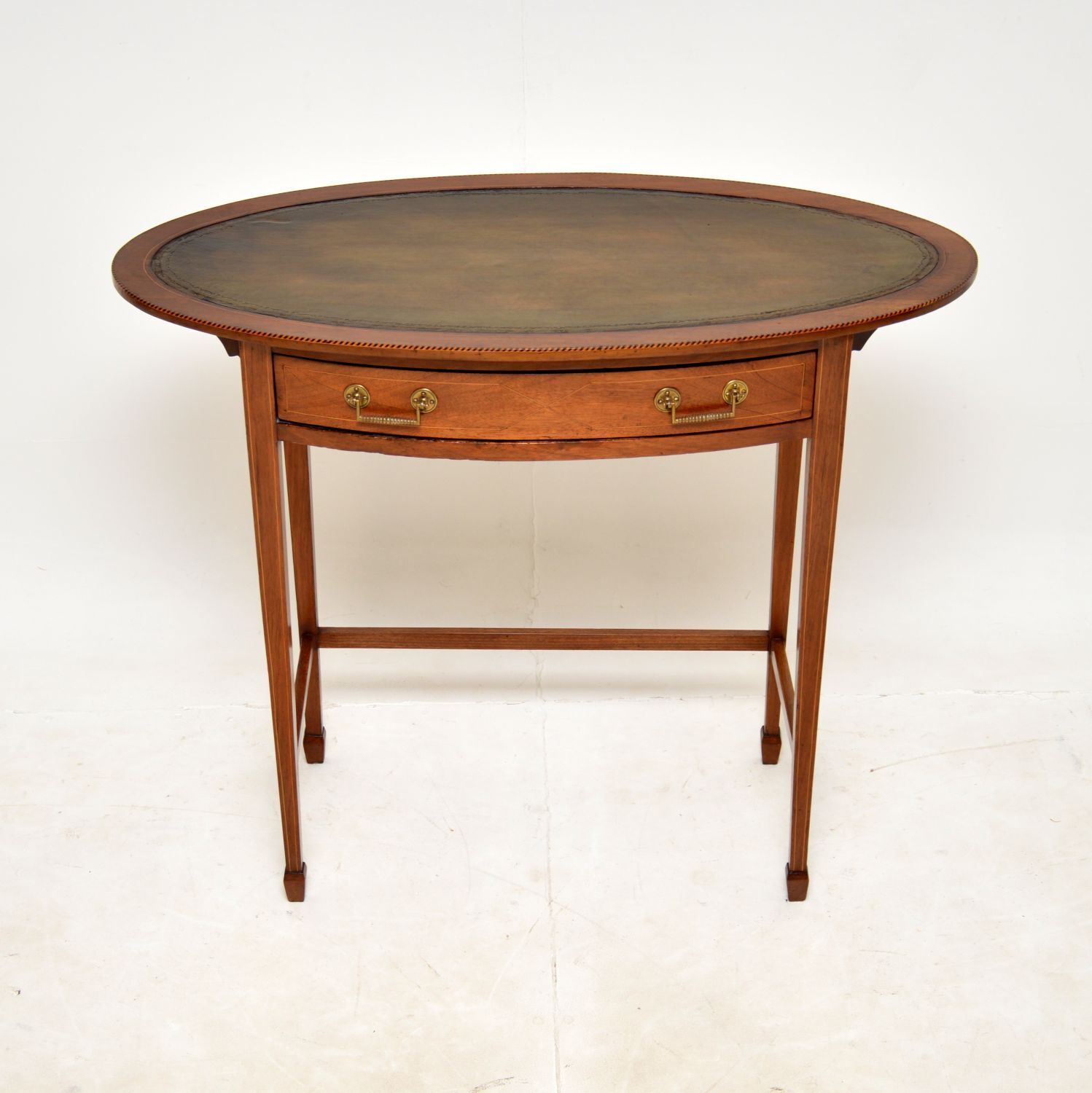 Antique Edwardian Inlaid Mahogany Writing Table photo furniture